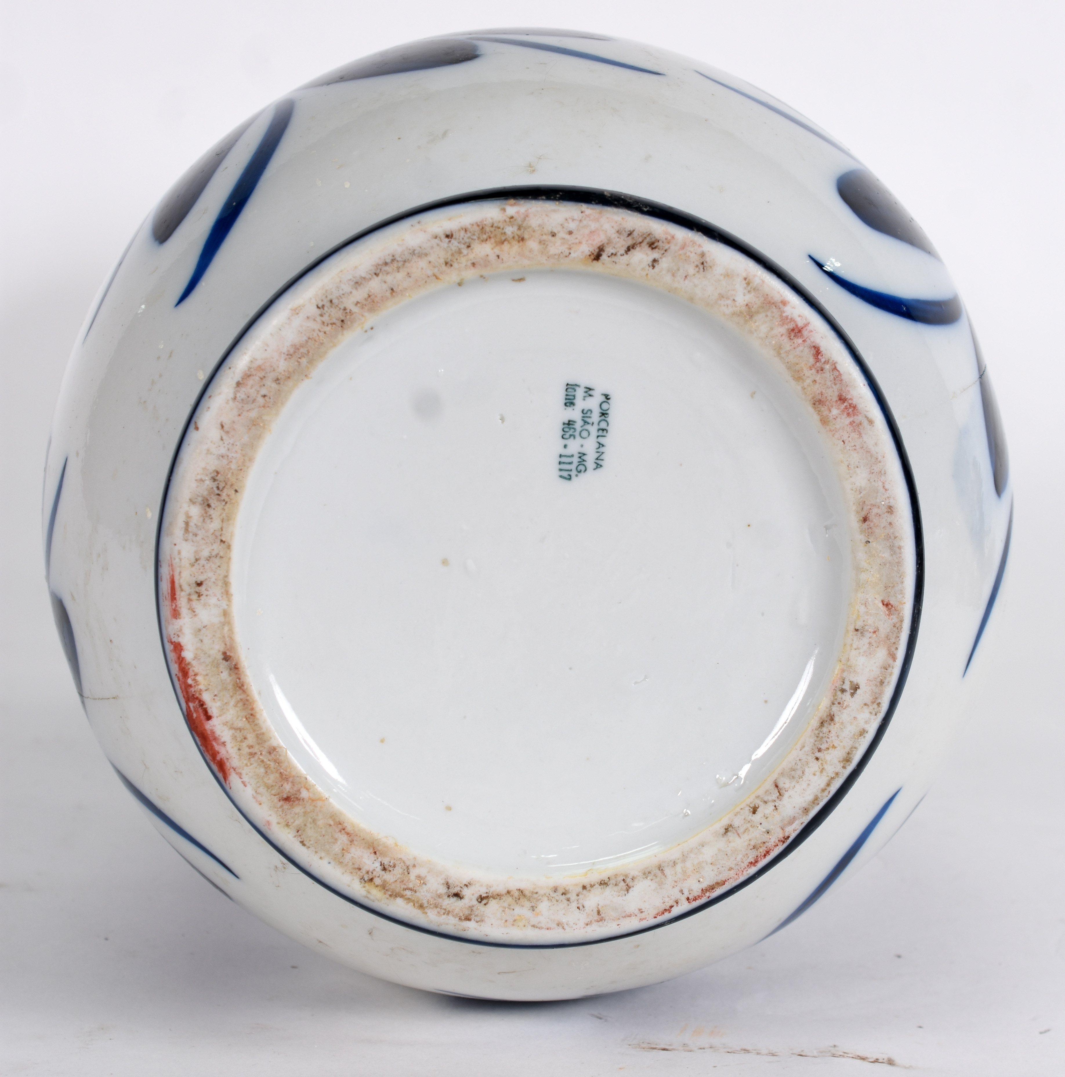 Grande vaso de porcelana mineira, Sião, decorado em azul e branco . - foto 3 de 3