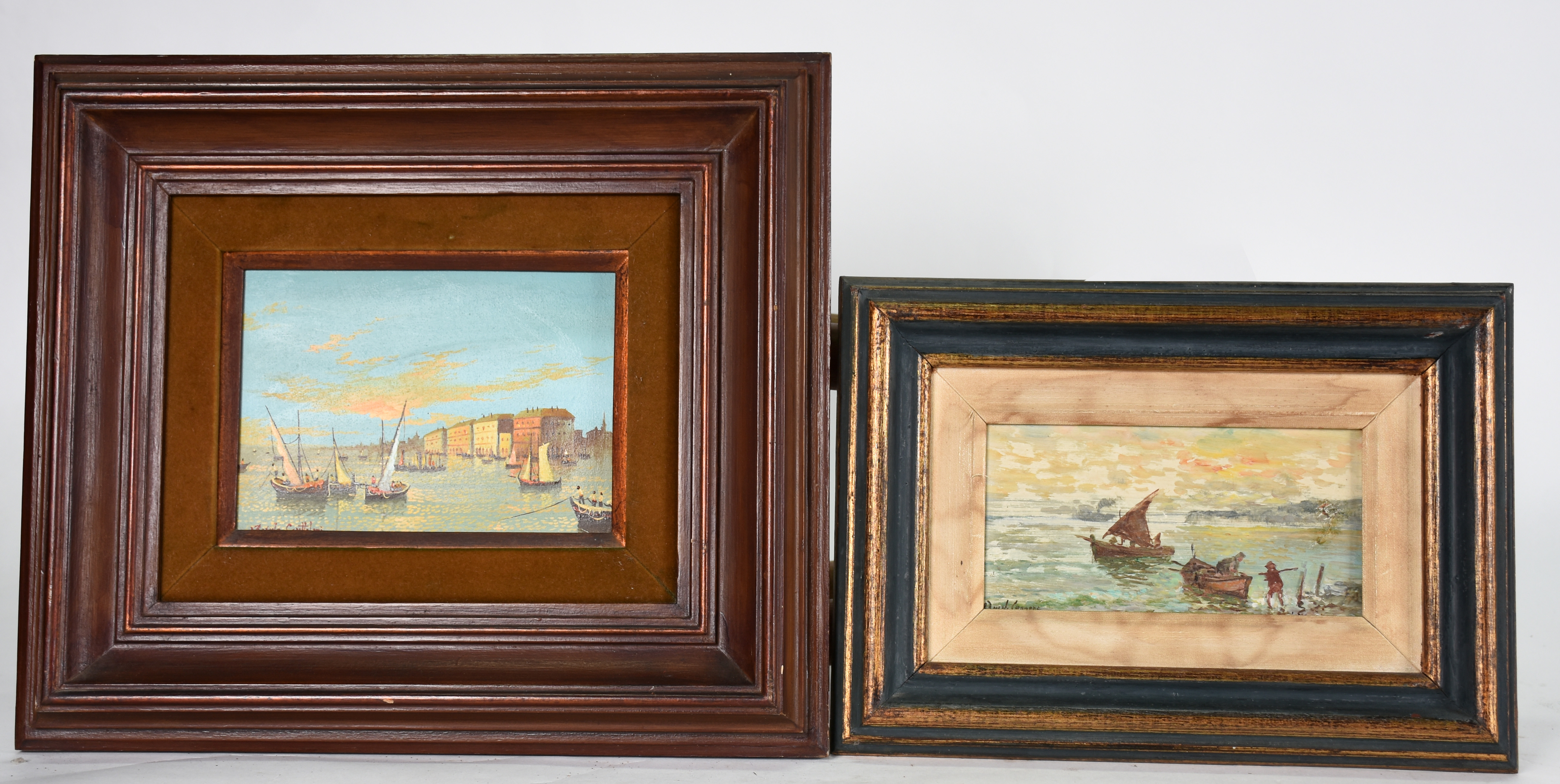Dois quadros : -ANGELO CANNONE ( 1899/1992)- o.s.e. Marinha - 11 X 22... - foto 1 de 4