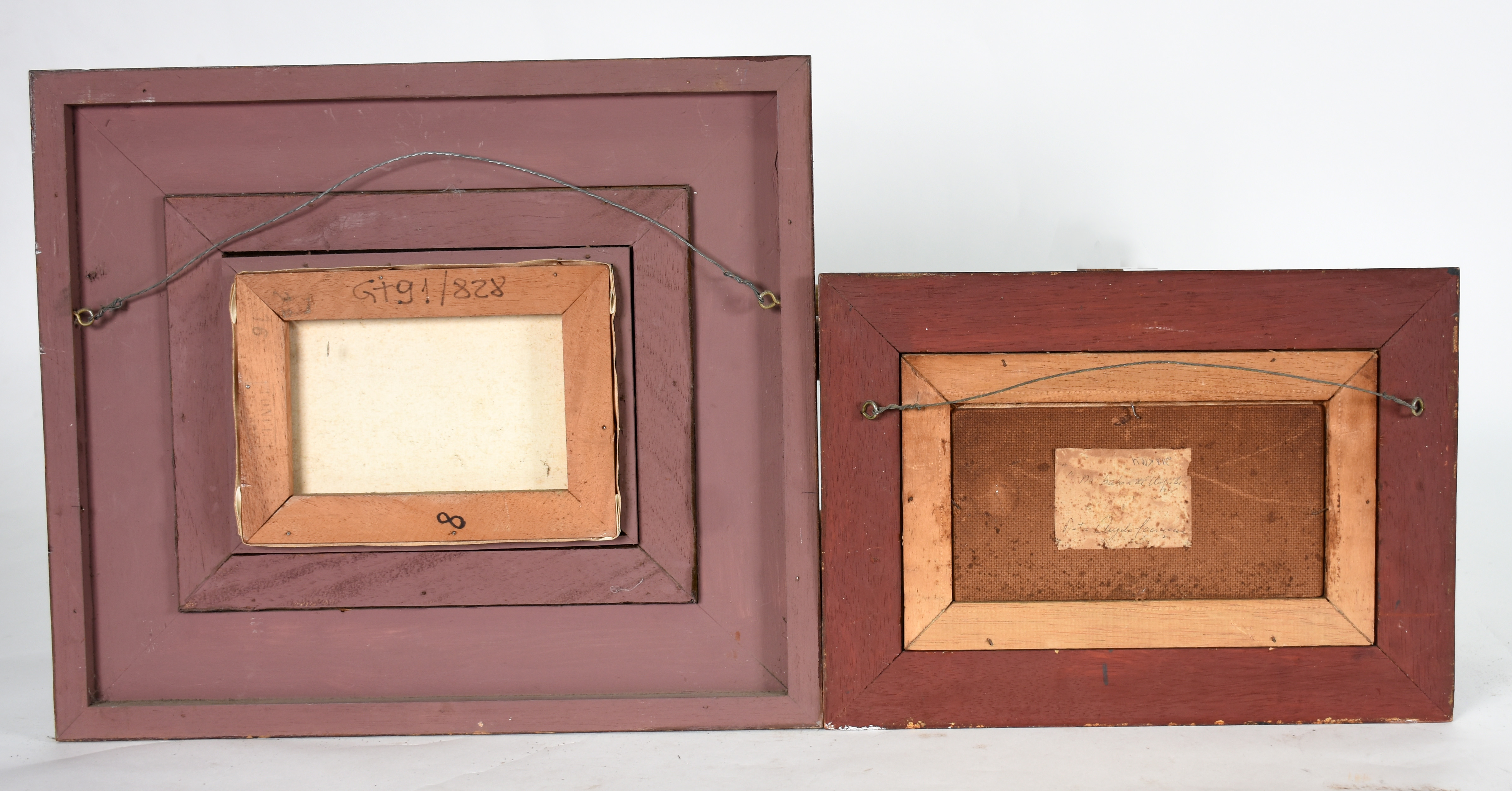 Dois quadros : -ANGELO CANNONE ( 1899/1992)- o.s.e. Marinha - 11 X 22... - foto 4 de 4