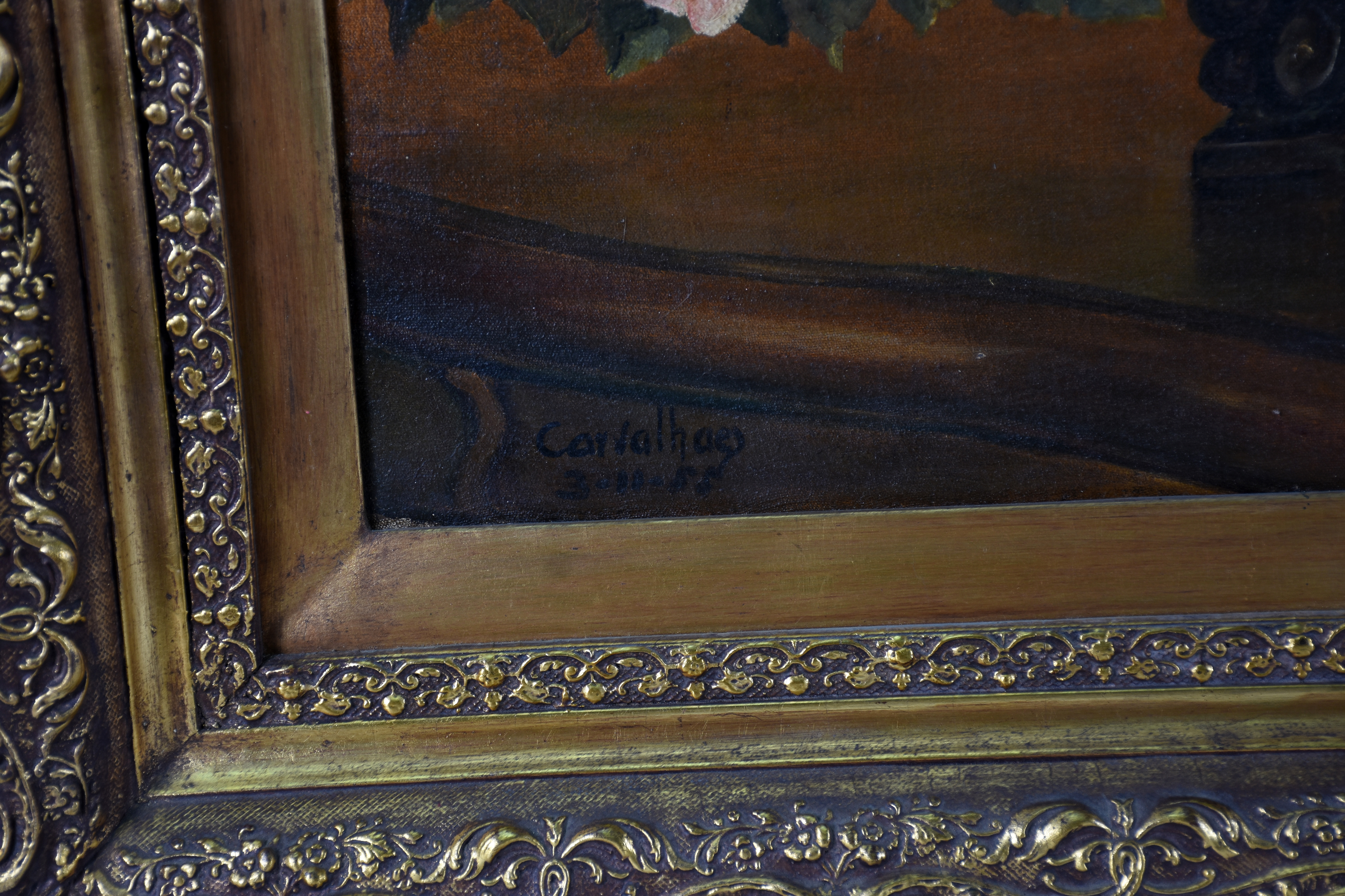 Dois quadros : ´- CARVALHAES -o.s.t. - Flores - 49 X 58 -A. BRUNET... - foto 2 de 4
