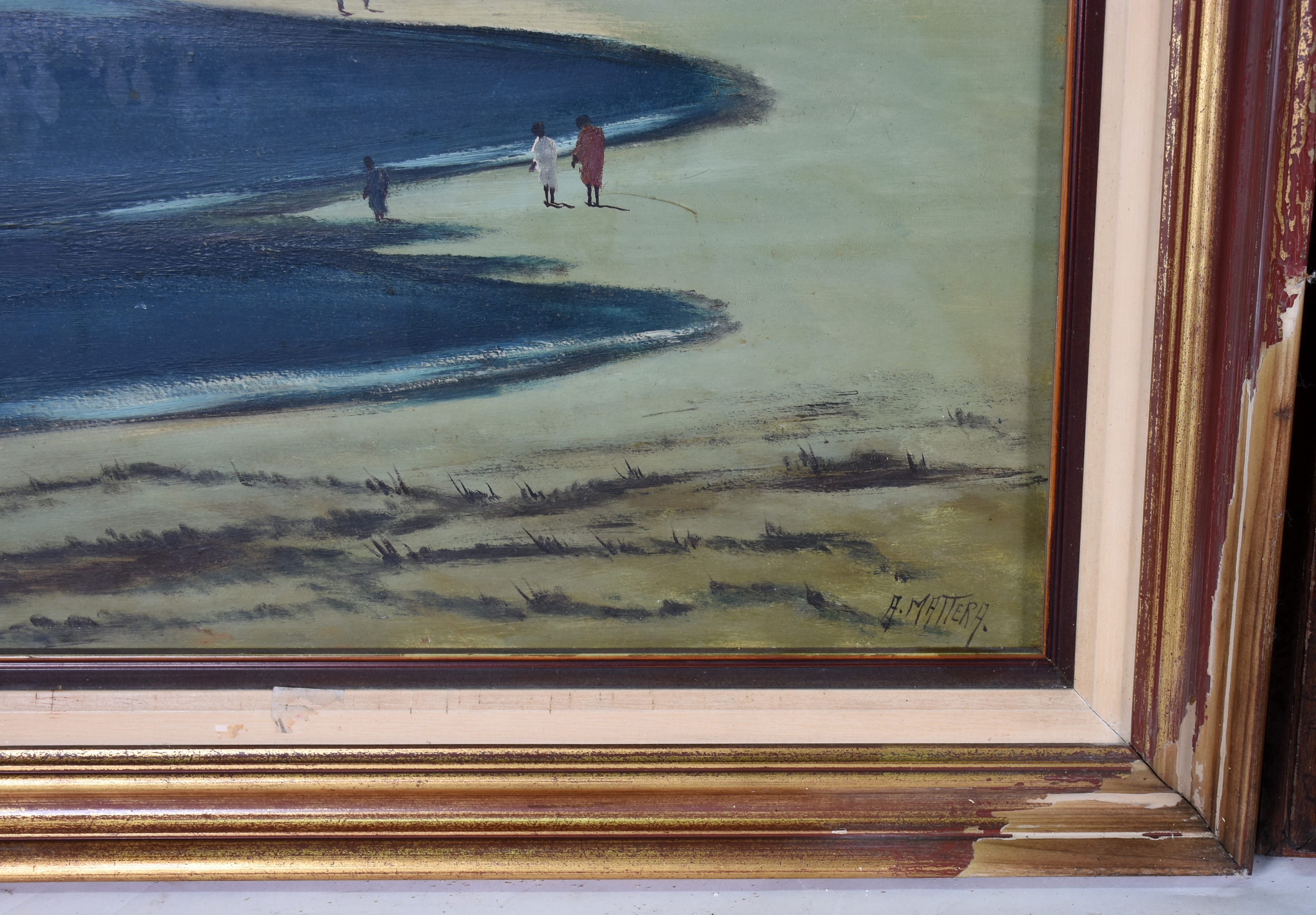 Dois quadros : - TOLENTINO - o.s.t. - Paisagem com figuras - 38 X 46... - foto 2 de 5