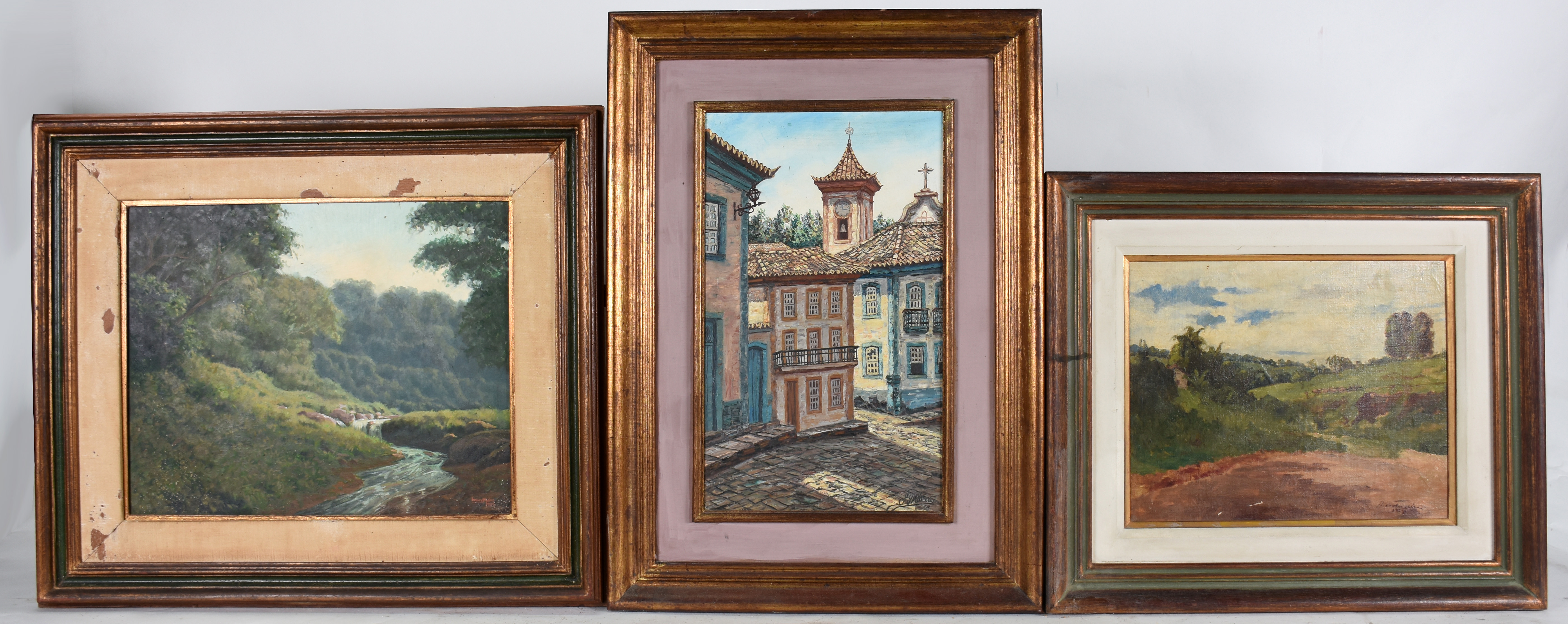 Três quadros : - IVAN MARIO -o.s.t. - Paisagem - 40 X 50 - IGNÁCIO... - foto 1 de 4