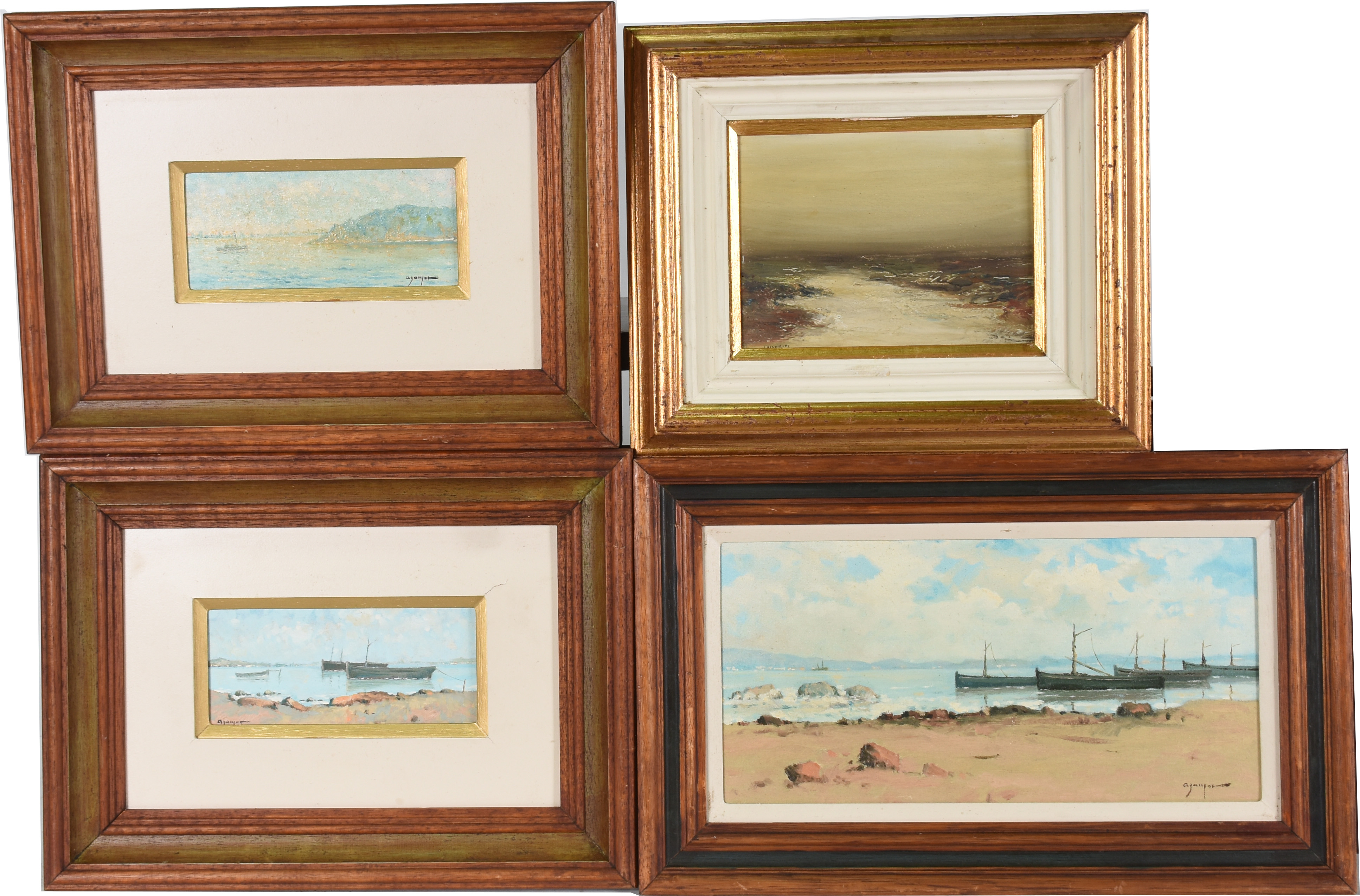 Quatro quadros : - AZAMOR ( 1925 / 1996) - o.s.m. - Marinha -10 X 22... - foto 1 de 6