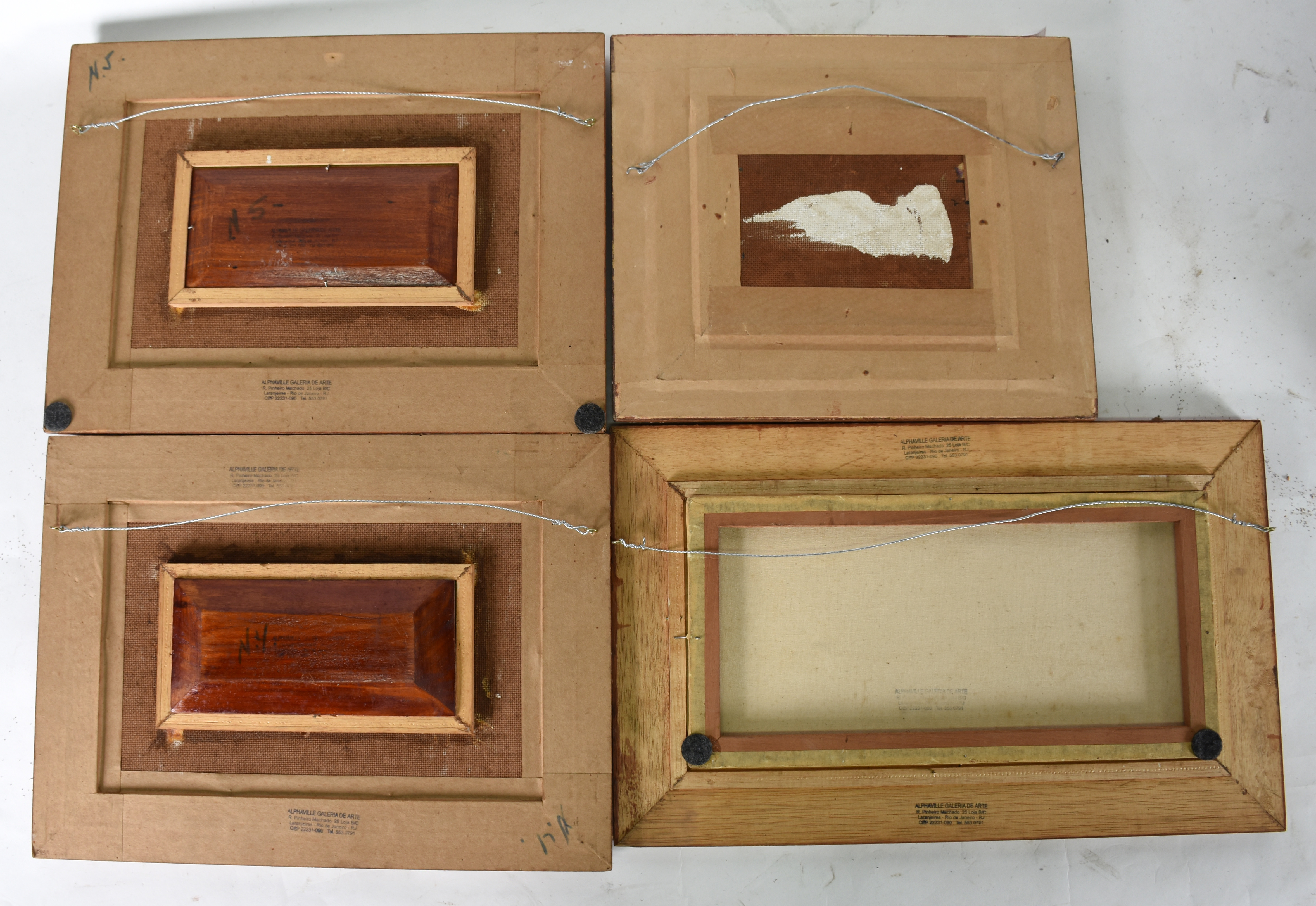 Quatro quadros : - AZAMOR ( 1925 / 1996) - o.s.m. - Marinha -10 X 22... - foto 6 de 6