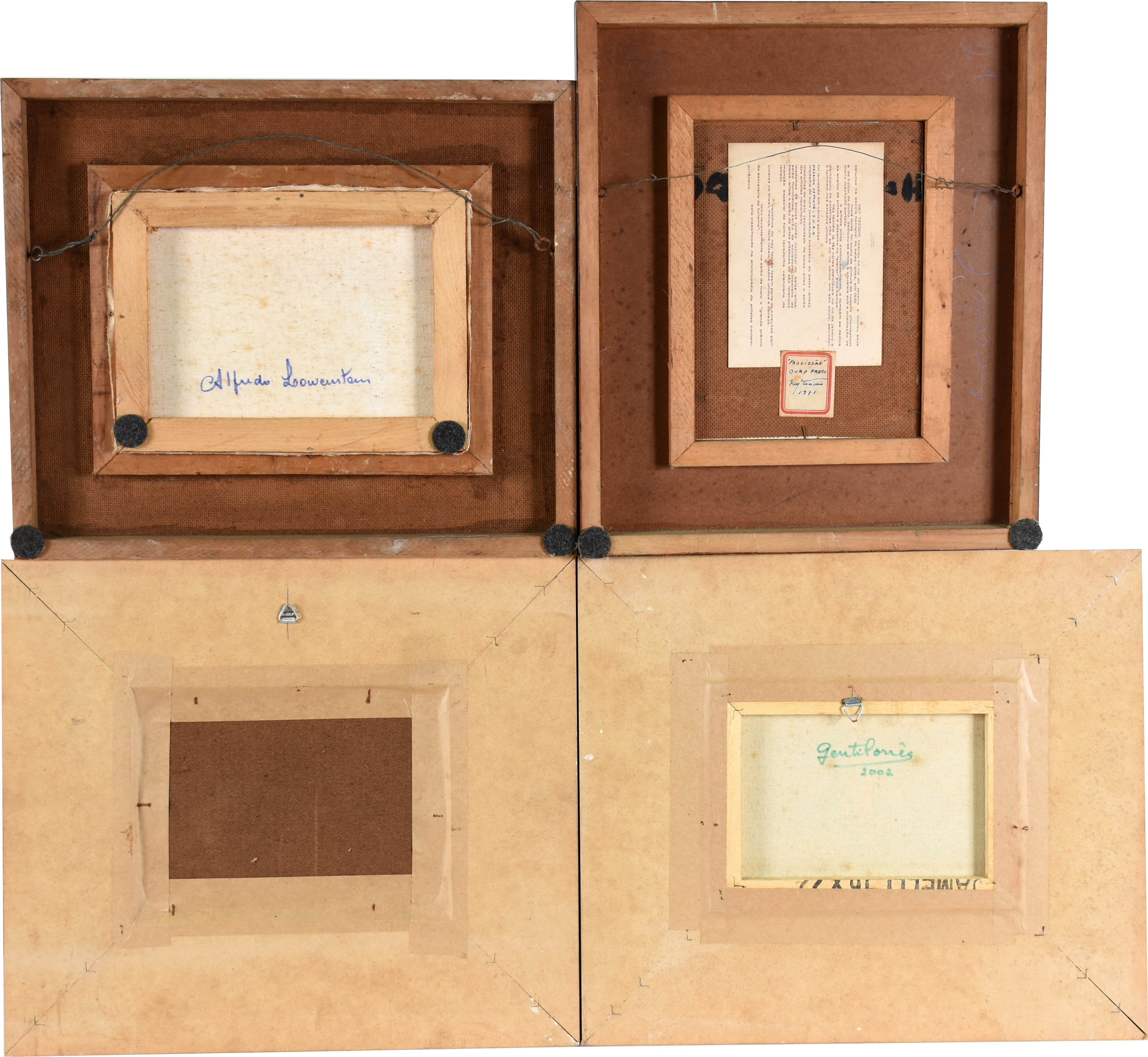 Quatro quadros: - A. LOWENSTEIN - o.s.t. - Pais com casa - 18 X 24... - foto 3 de 6