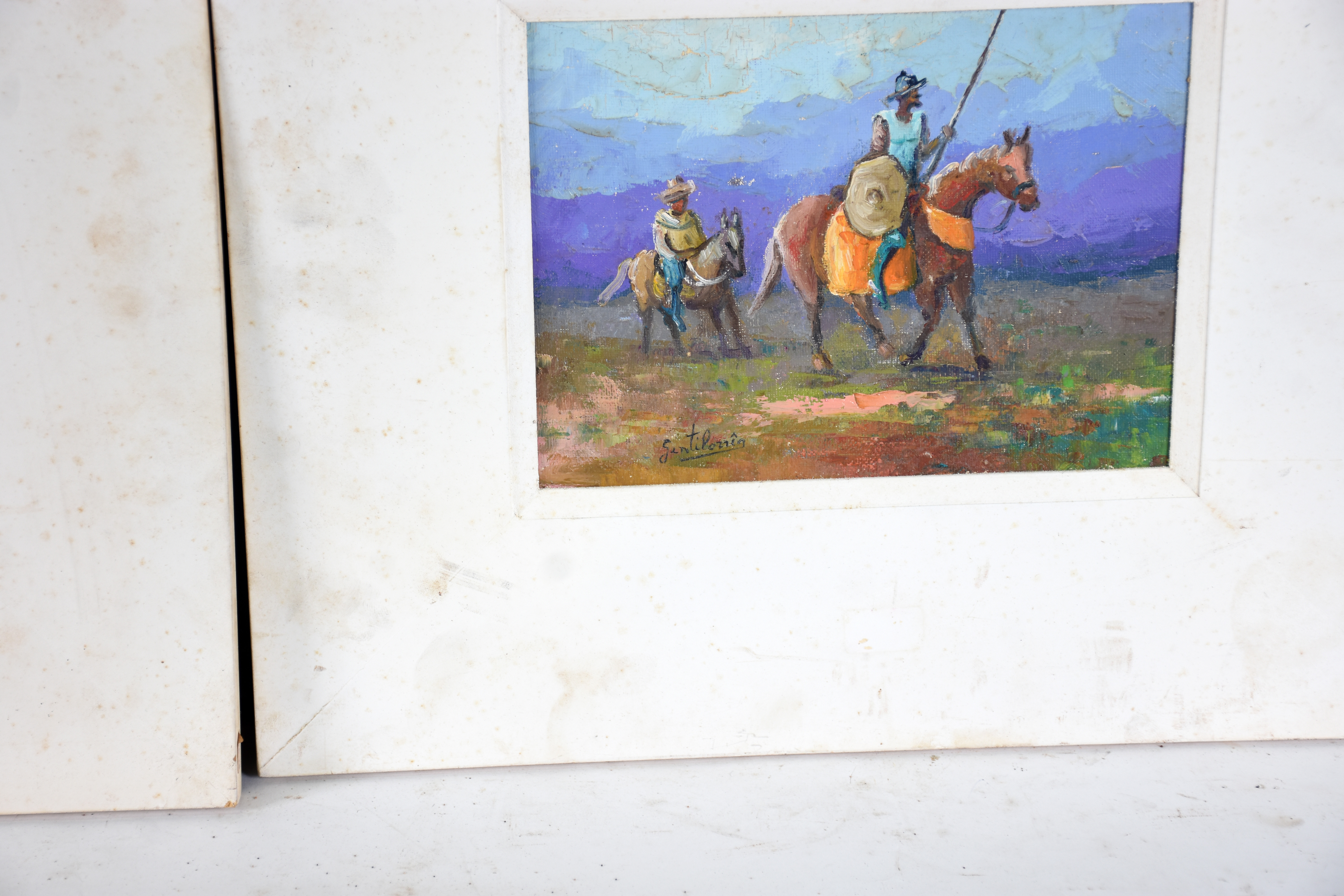 Quatro quadros: - A. LOWENSTEIN - o.s.t. - Pais com casa - 18 X 24... - foto 5 de 6