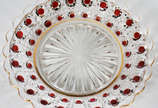 BACCARAT - Garrafa com presentoir de cristal Fr... - BACCARAT - Garrafa com presentoir de cristal Francês lapidação tijolinho , marcado em relevo . Sem tampa .