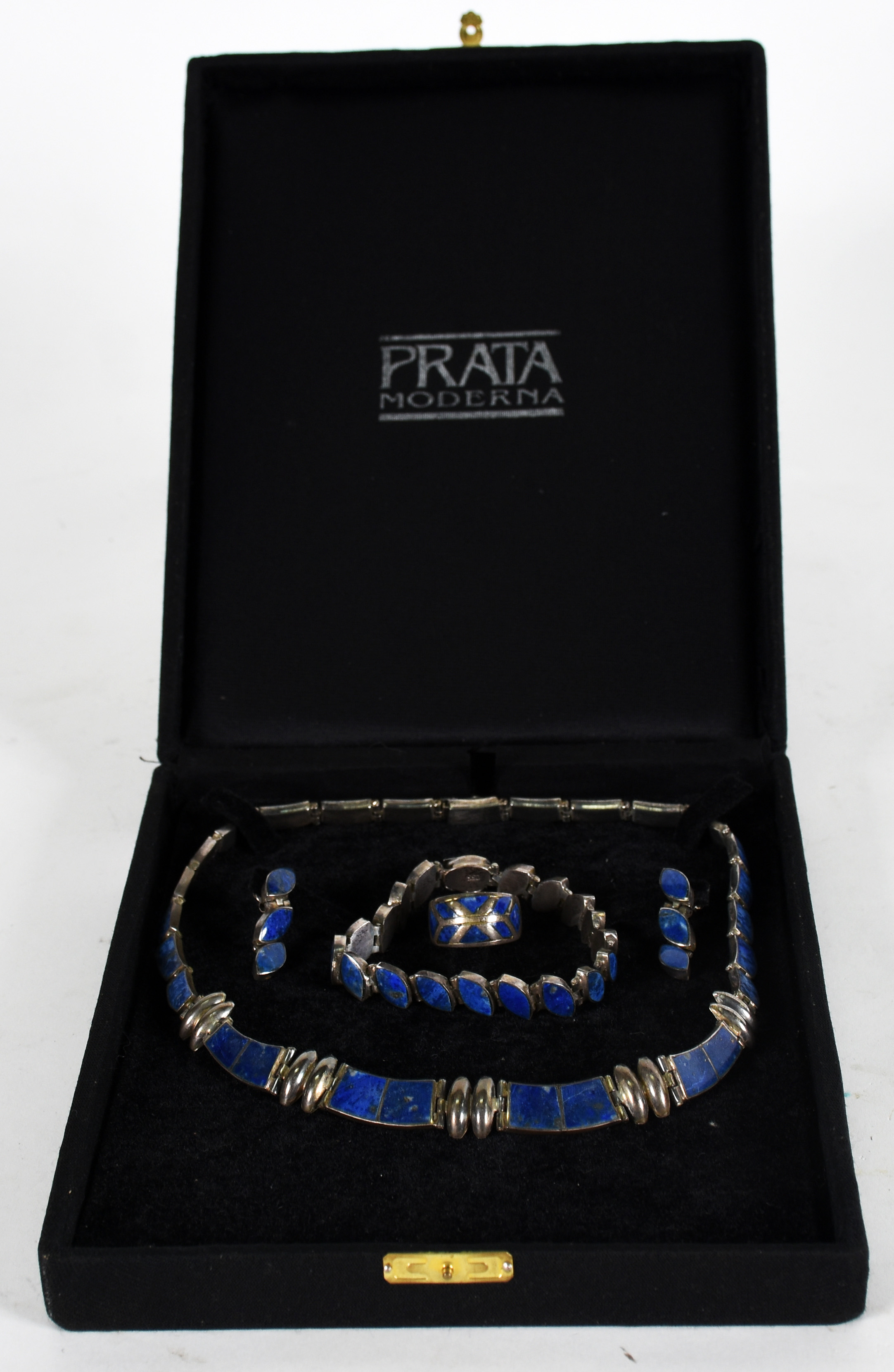Conjunto , Gargantilha, brinco, anel ( aro 20 ) e pulseira . ( no... - foto 1 de 3
