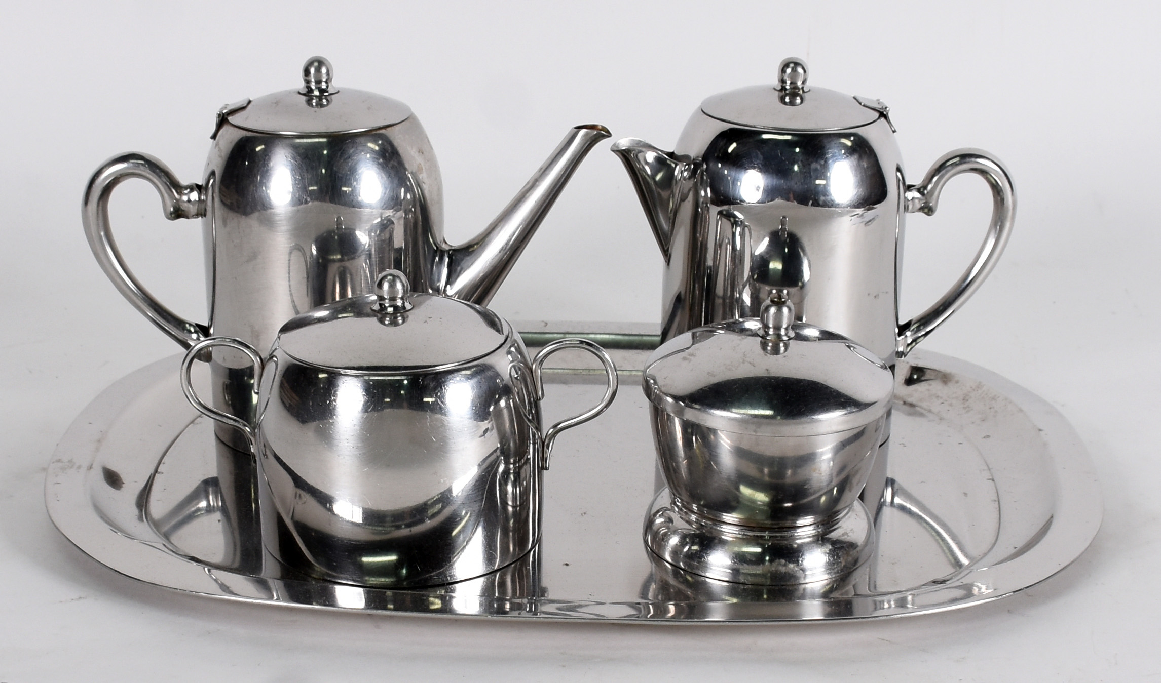 Baixela para chá e café inox fracalanza , composta de 2 bules... - foto 1 de 3