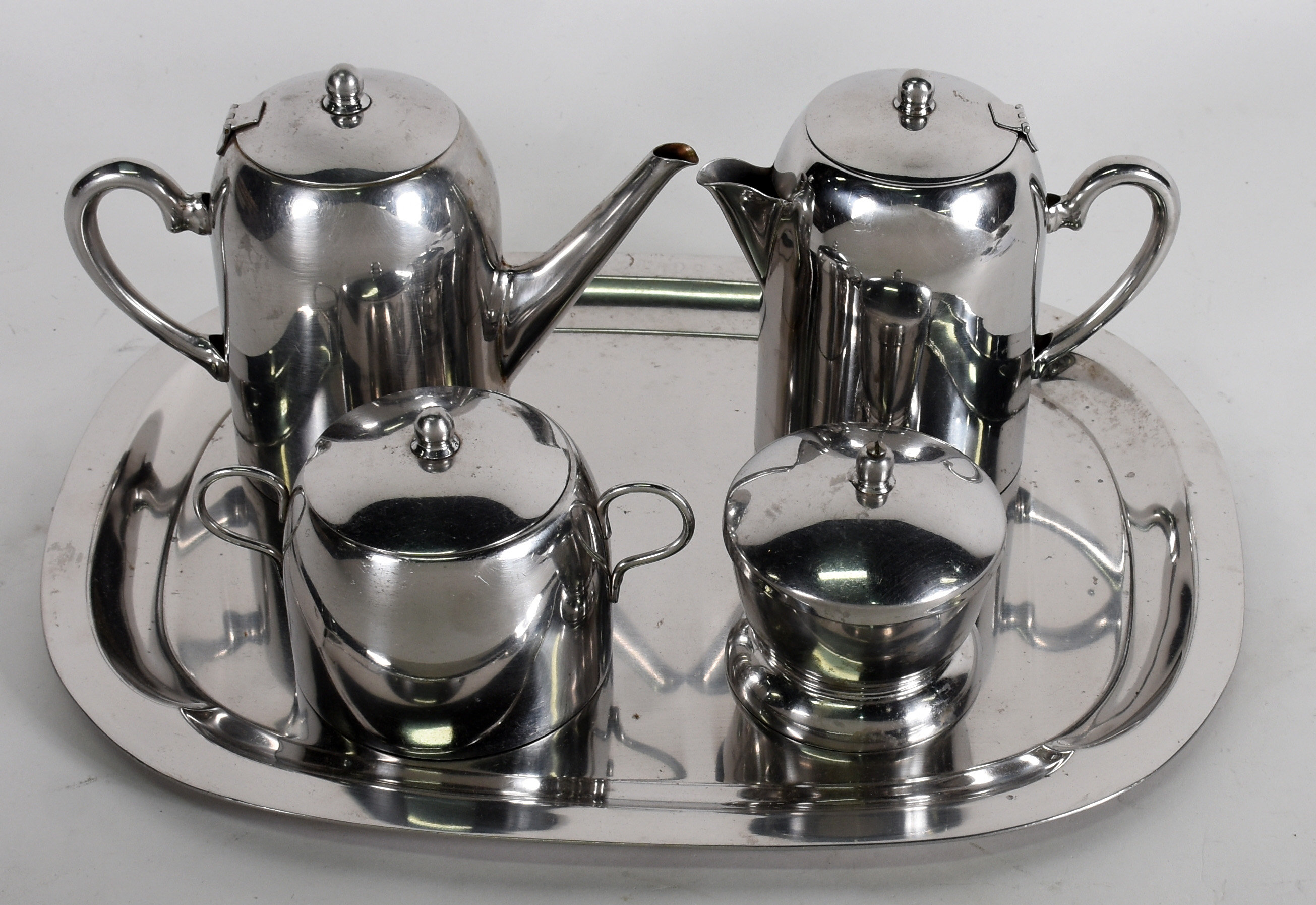 Baixela para chá e café inox fracalanza , composta de 2 bules... - foto 2 de 3