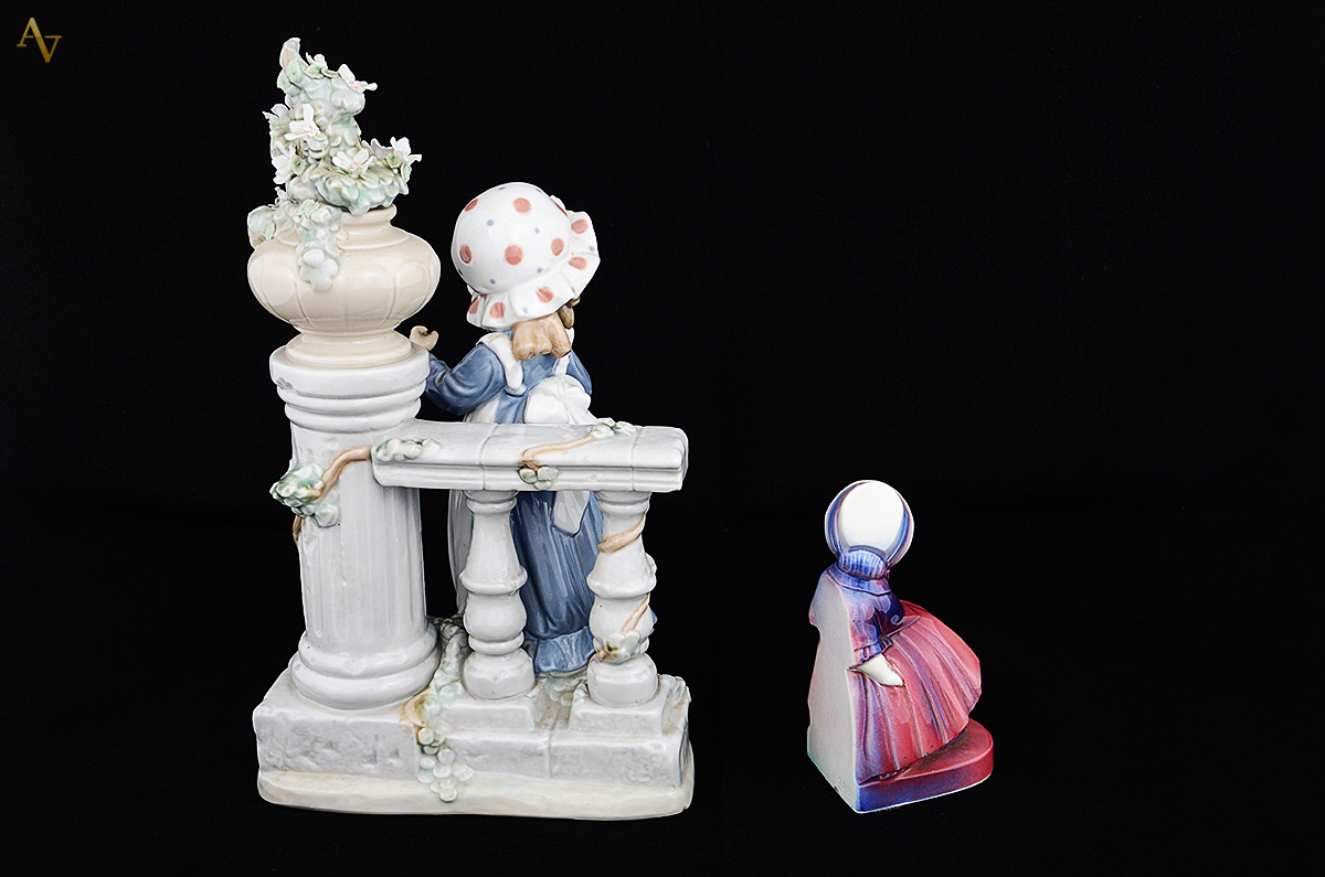 Duas peças, sendo grupo escultórico de porcelana espanhola LLADRO... - foto 2 de 4