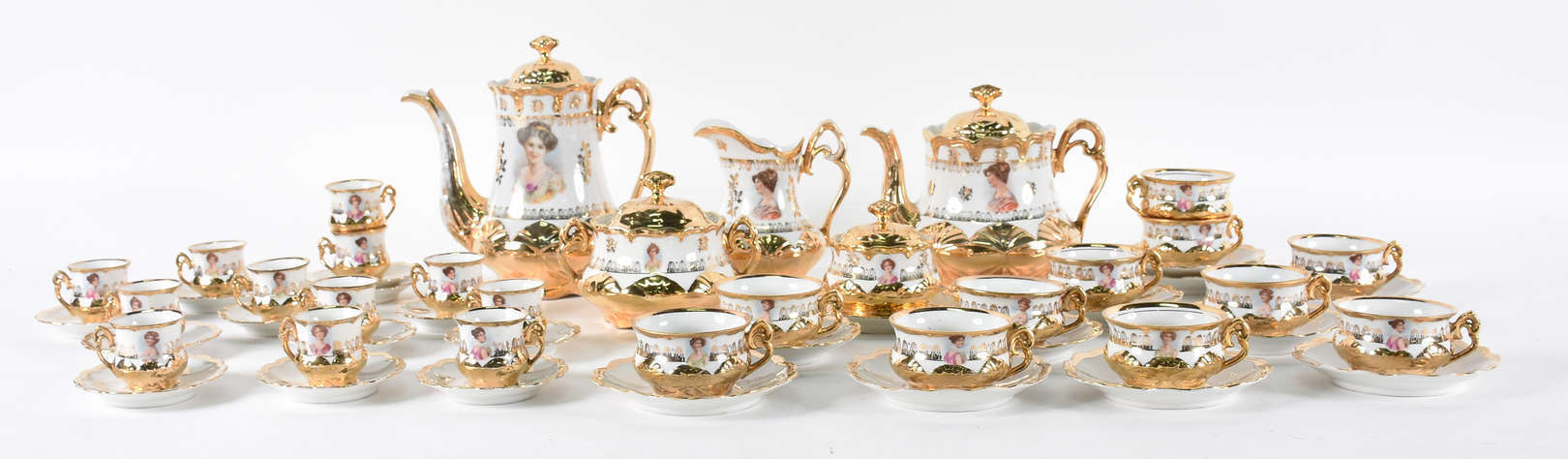 Aparelho de chá e café de porcelana Otto , composto de 2 bules... - foto 1 de 5