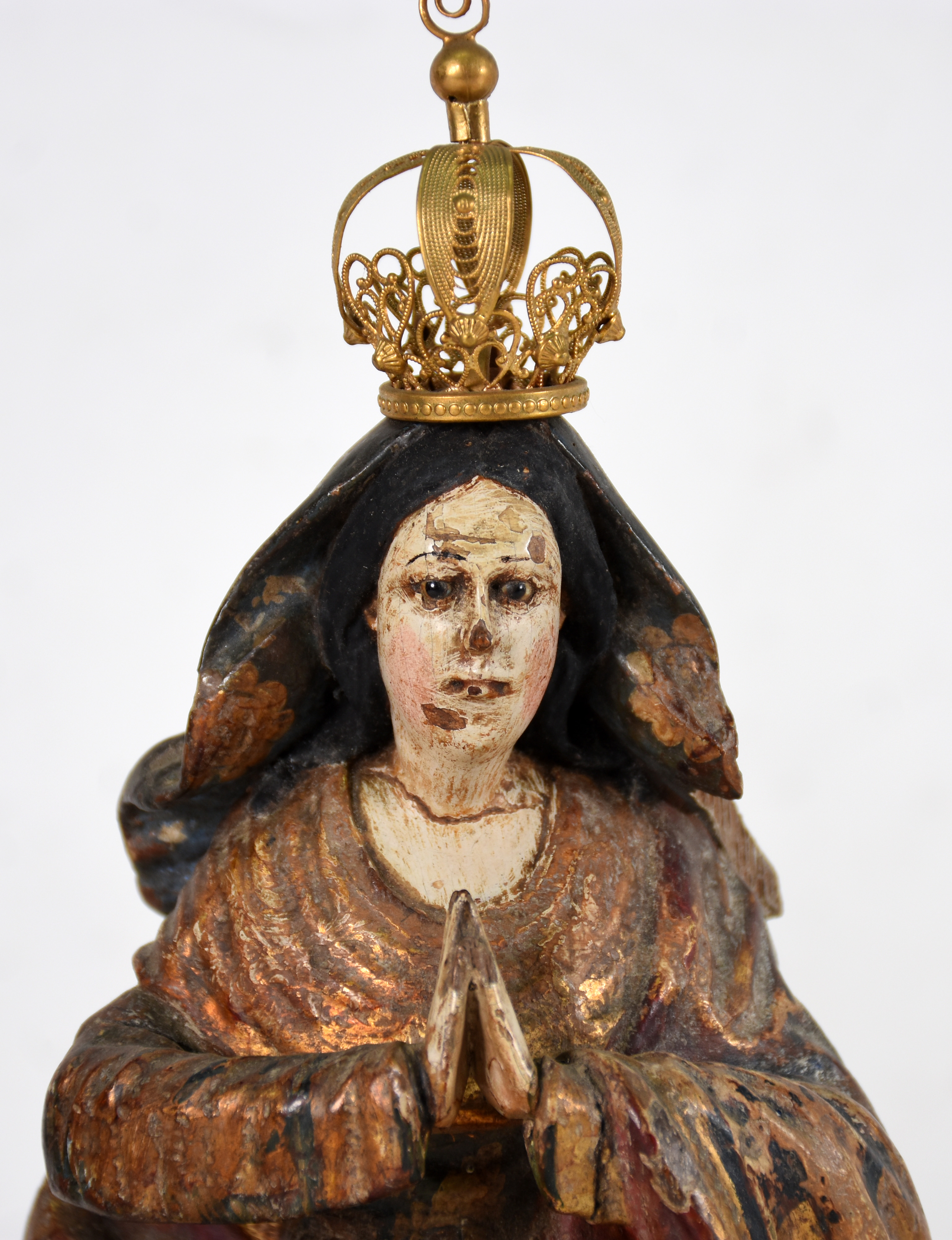 Três imagens de Nossa Senhora de madeira . - foto 4 de 4
