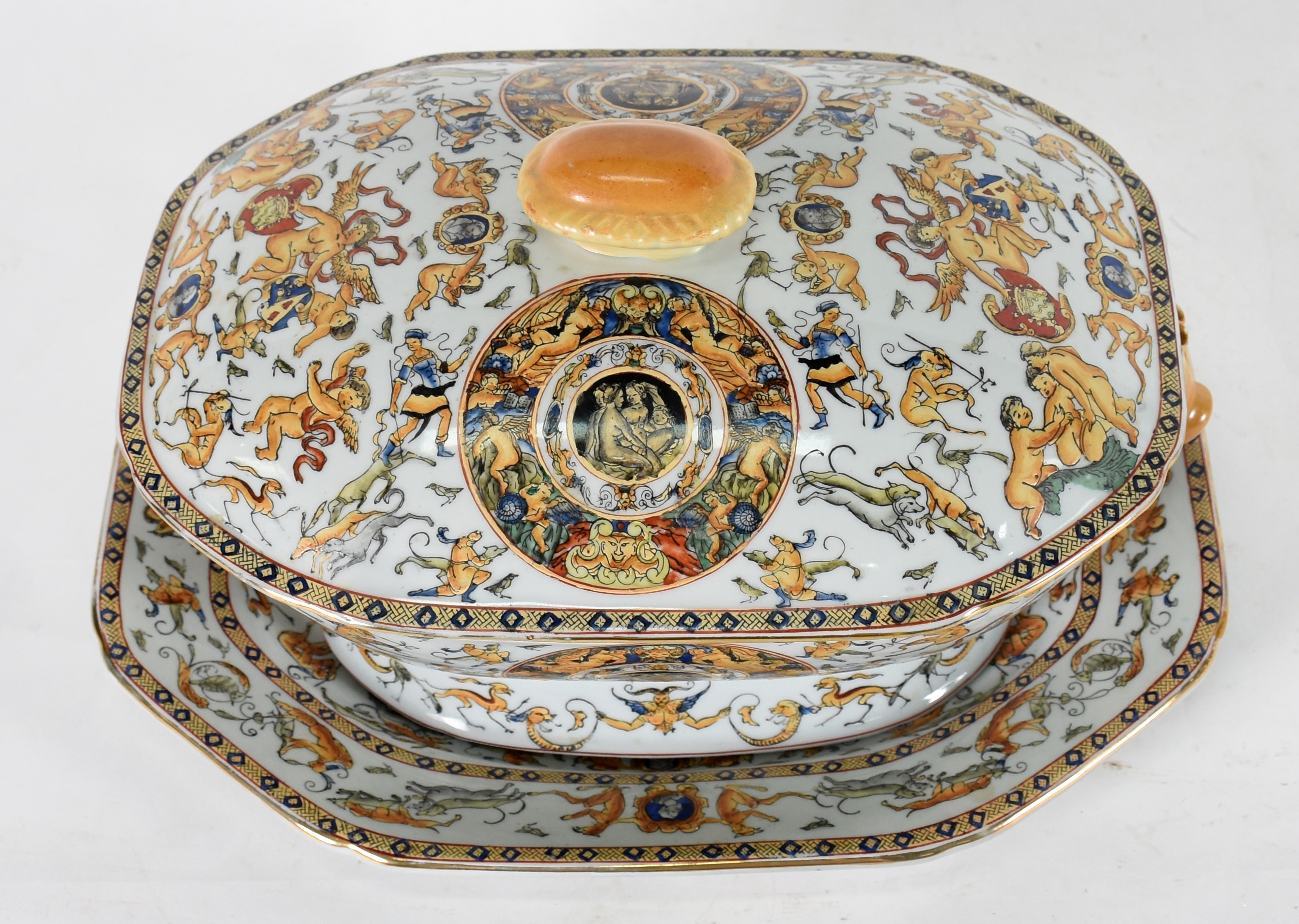 Sopeira com presentoir de porcelana " ao gosto capo de monti " - foto 1 de 5