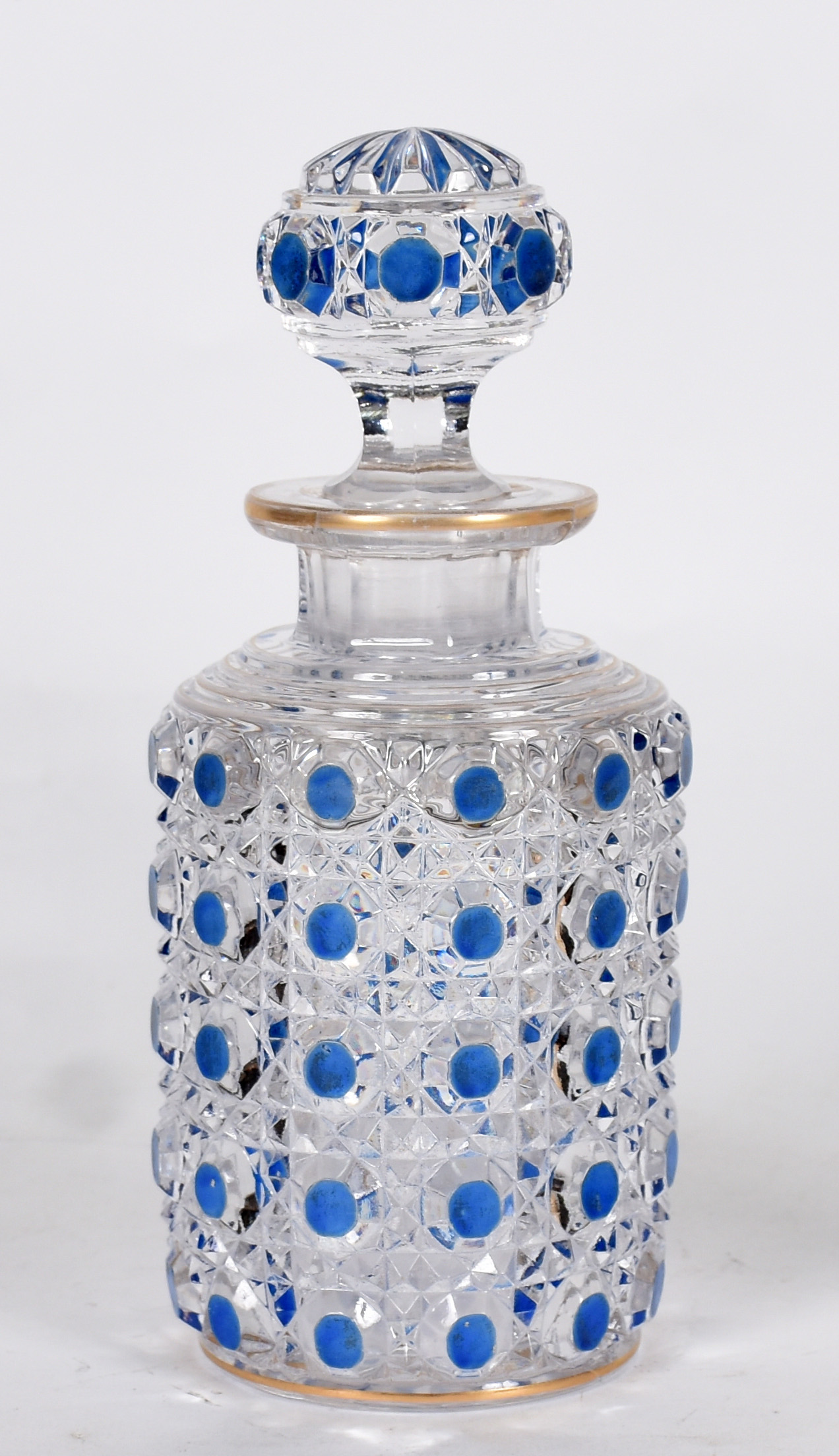 BACCARAT - Garrafa de cristal tijolinho azul . - foto 1 de 4