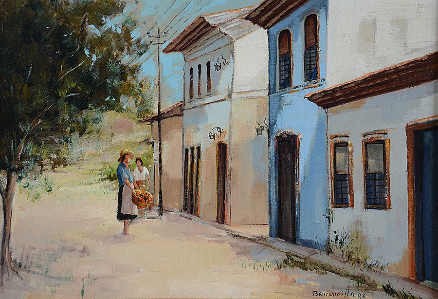 FRANCESCO BRUNOCILLA - Paisagem - ost - 38 x 55 - datado 1986 - foto 2 de 4