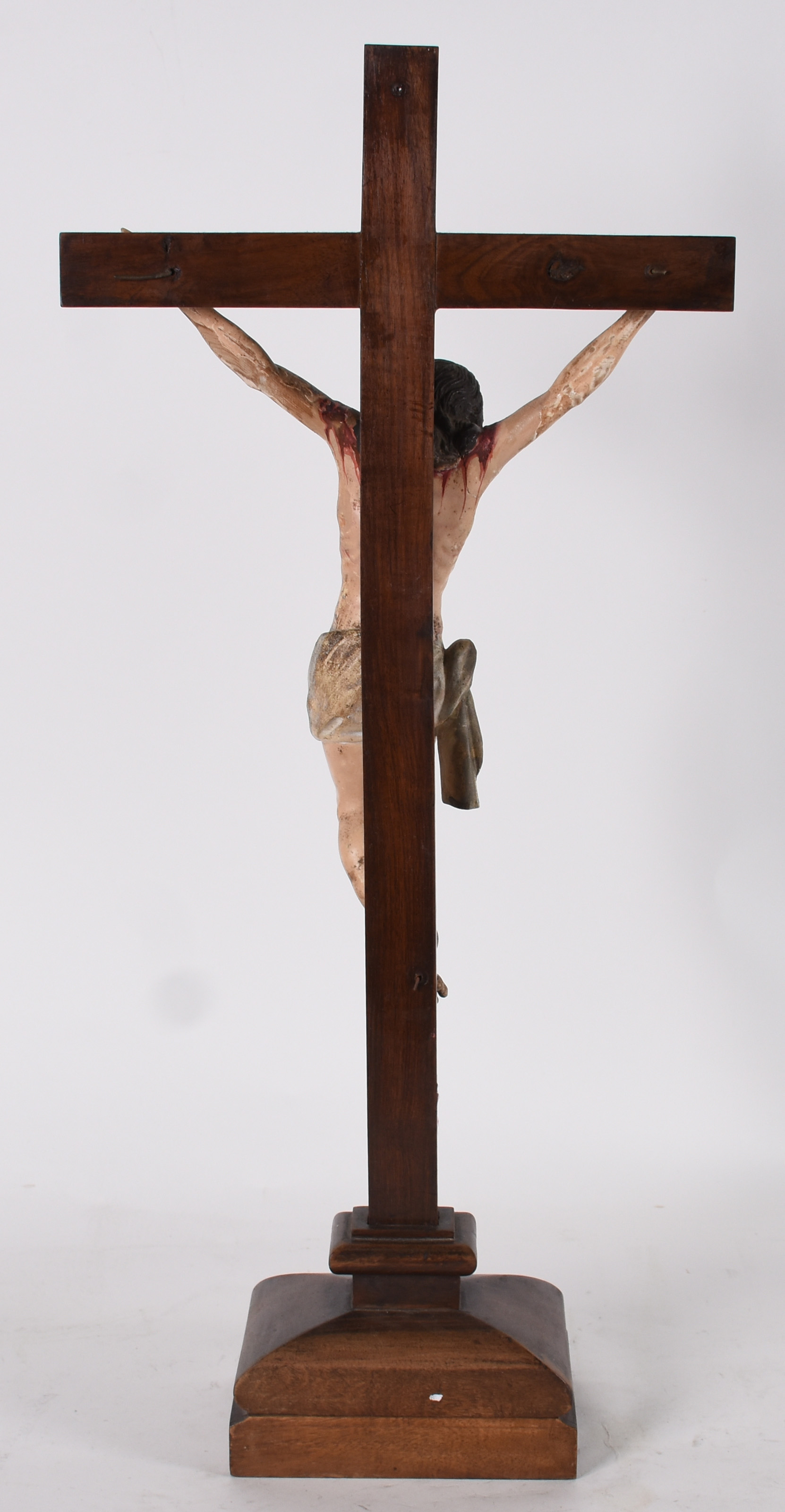 Crucifixo com figura Cristo em madeira ricamente entalhada , Portugal... - foto 2 de 3