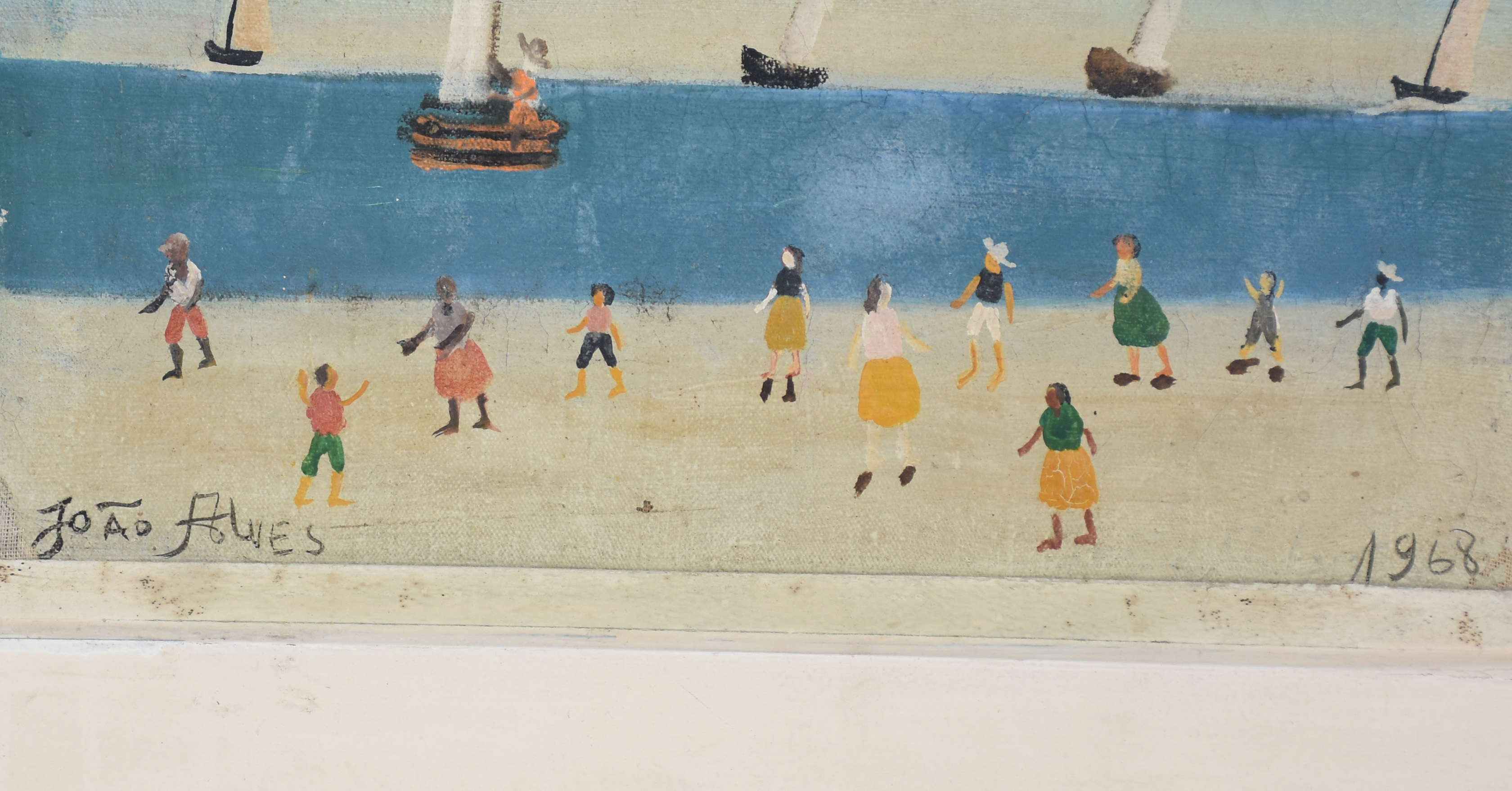 João Alves (1906-1970), Praia com figuras e barcos - foto 2 de 3