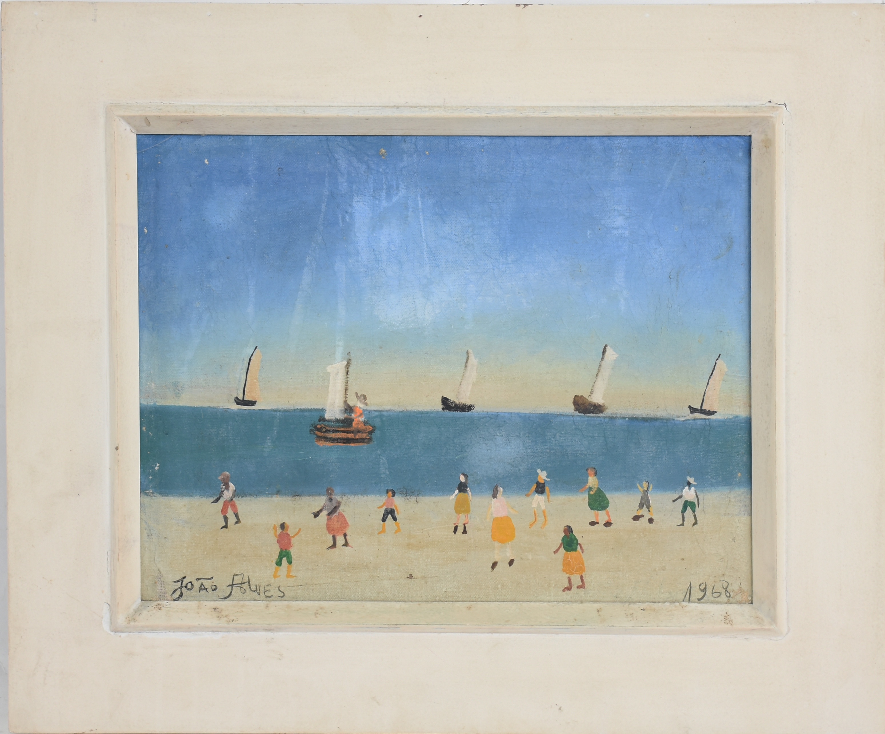 João Alves (1906-1970), Praia com figuras e barcos - foto 1 de 3