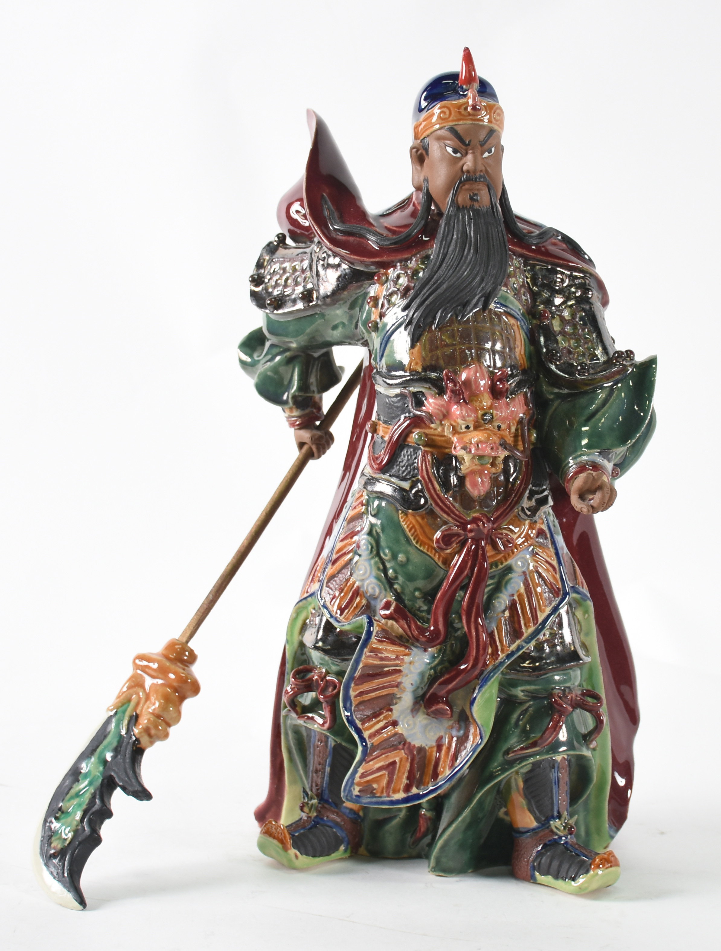 Samurai de cerâmica chinesa policromada. - foto 1 de 4
