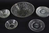 Saladeira de vidro com 5 pratos e 4 bowls - Saladeira de vidro com 5 pratos e 4 bowls