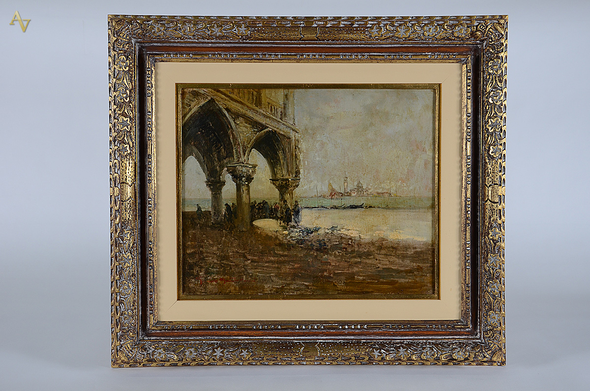 ASSINATURA NÃO IDENTIFICADA - Procissão em Veneza - osm - 50 x 40 - foto 1 de 3