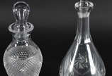 Duas licoreiras de cristal (alturas 39 e 30 cm) - Duas licoreiras de cristal (alturas 39 e 30 cm)