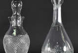 Duas licoreiras de cristal (alturas 39 e 30 cm) - Duas licoreiras de cristal (alturas 39 e 30 cm)