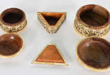 Tres peças decorativas de osso - Tres peças decorativas de osso