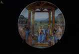 Prato de porcelana portuguesa VISTA ALEGRE , &#... - Prato de porcelana portuguesa VISTA ALEGRE , &#34;festa de Natal&#34;, 2003 - Decoração exclusiva, detalhe do quadro &#34;Adoração dos Reis Mago...