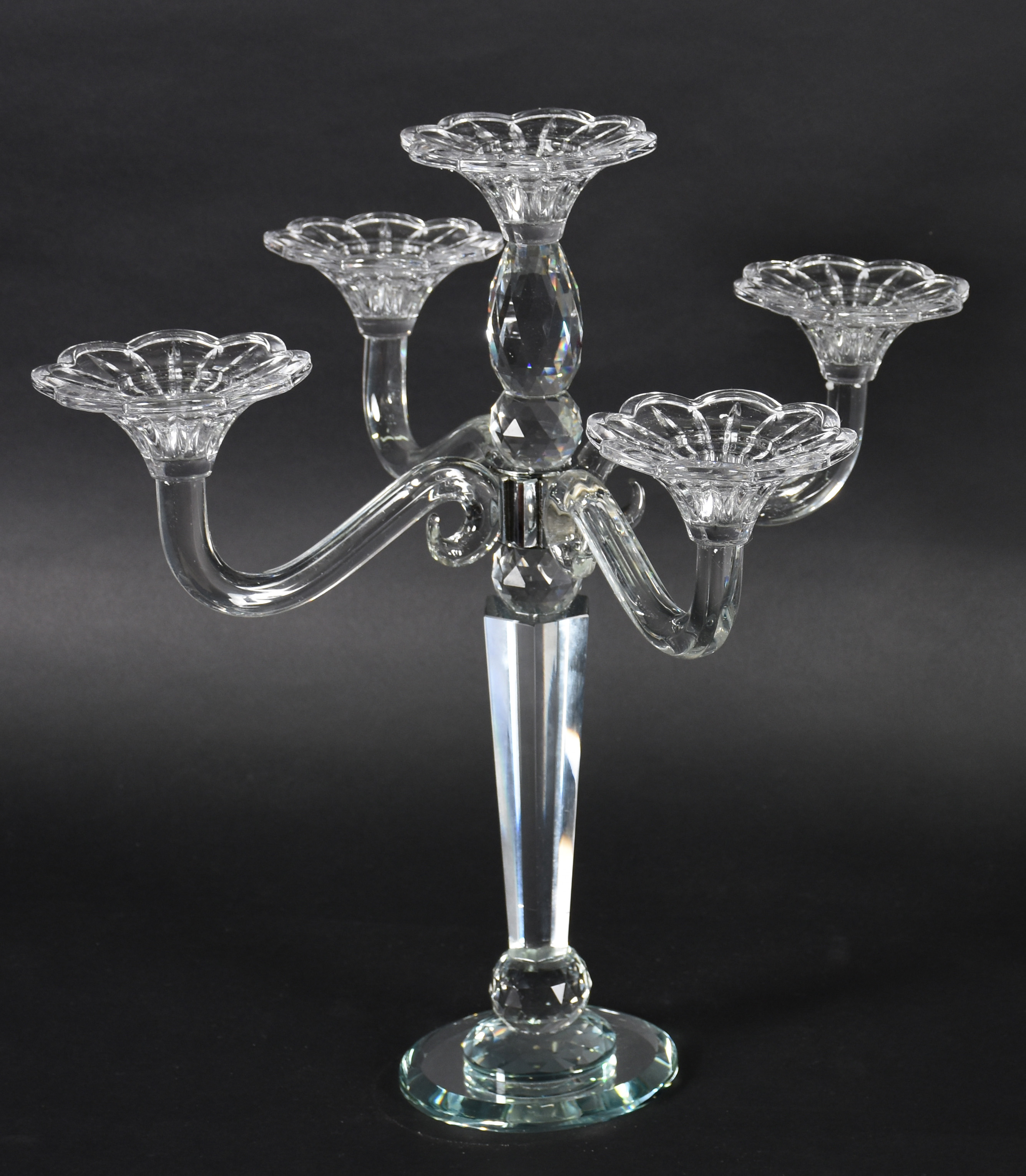 Candelabro de cristal para 5 velas. - foto 1 de 3