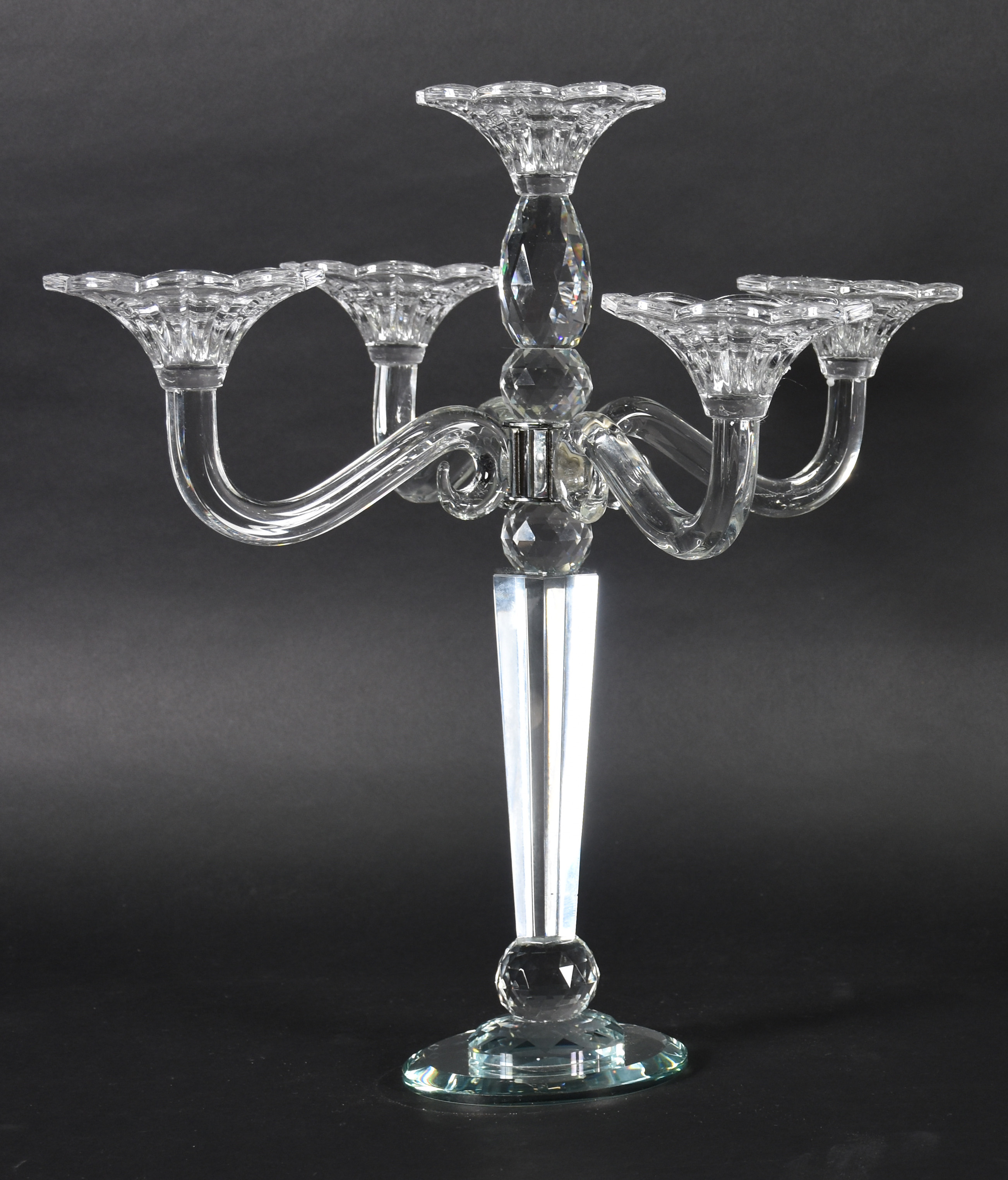 Candelabro de cristal para 5 velas. - foto 2 de 3