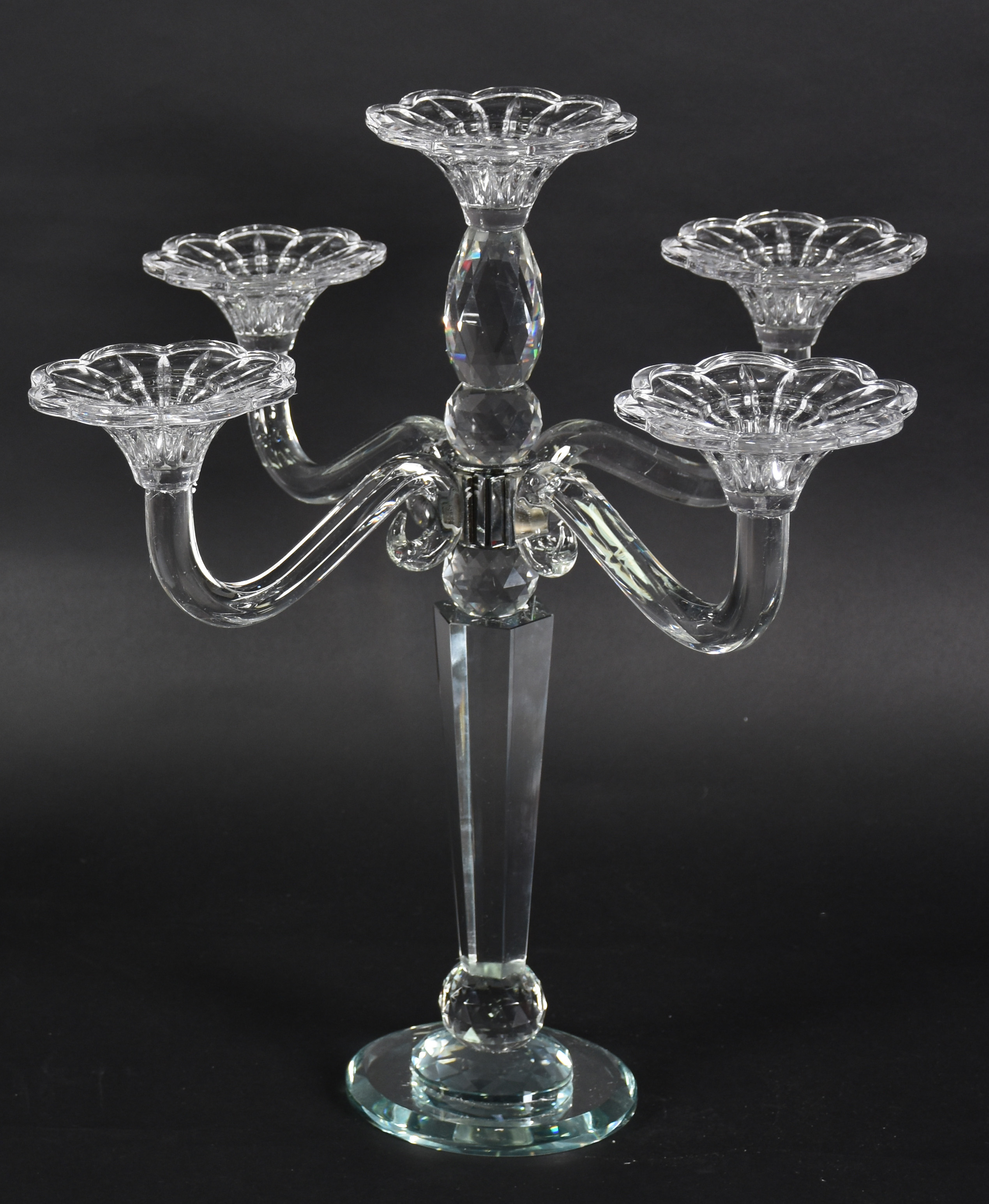 Candelabro de cristal para 5 velas. - foto 1 de 3