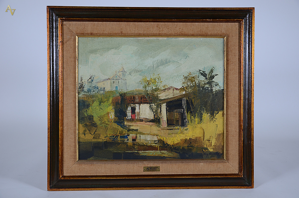 NEY TECIDIO - Paisagem com igreja - ose - 47 x 55 - foto 1 de 5