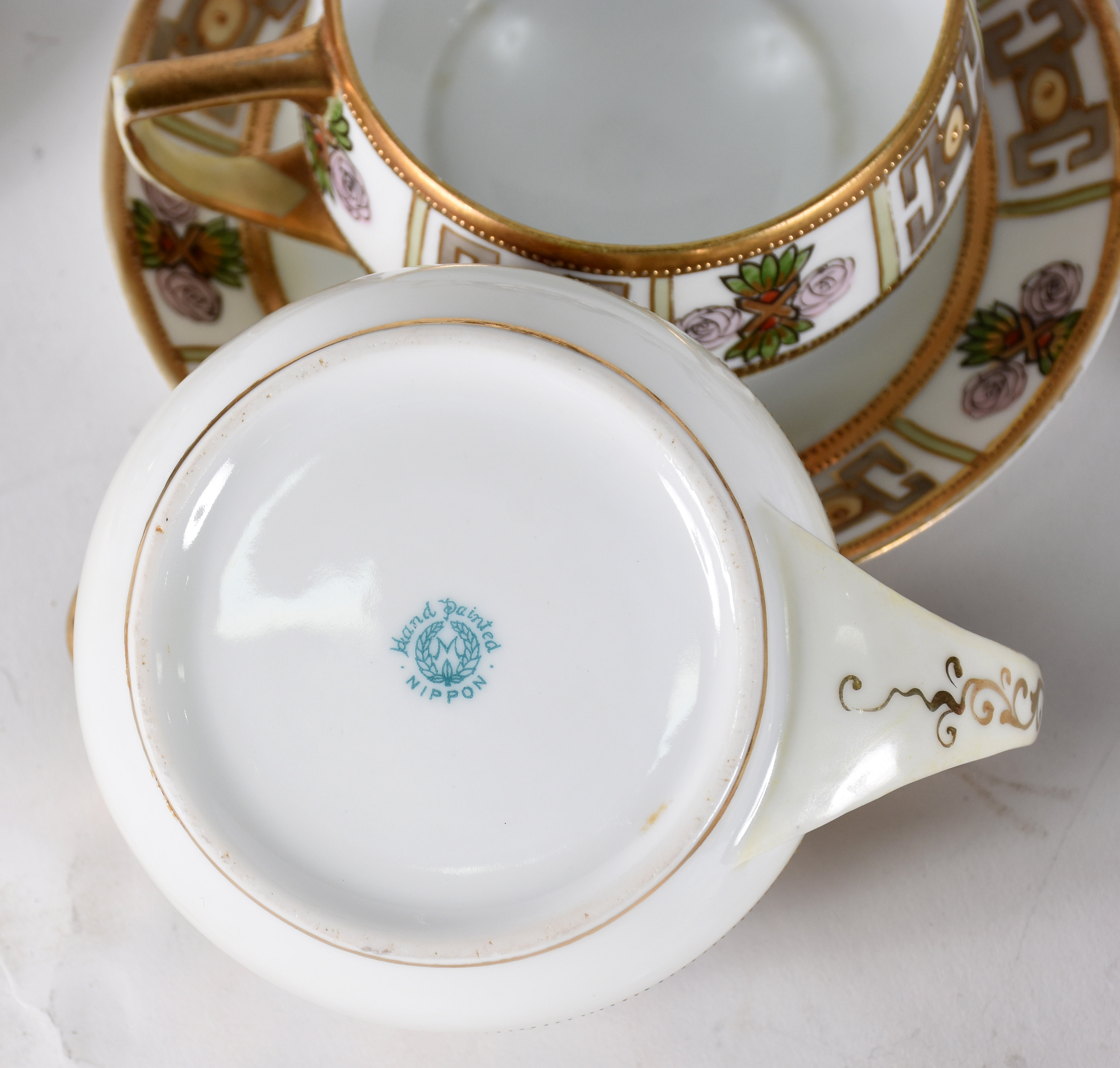 Serviço de chá de porcelana Japonesa , composto de 4 xícaras ( 1 com... - foto 2 de 4