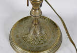 Lamparina oriental de metal dourado  . - Lamparina oriental de metal dourado  .