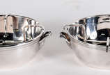CHRISTOFLE -  Dois porta caviar de metal espess... - CHRISTOFLE -  Dois porta caviar de metal espessurado a prata.