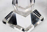 Par de castiçais de cristal ( base com lascado ) - Par de castiçais de cristal ( base com lascado )