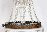 Lustre estilo  Império de cristal overley e  pi... - Lustre estilo  Império de cristal overley e  pingentes lapidados,armação de  bronze.