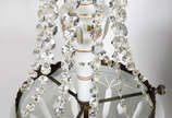Lustre estilo  Império de cristal overley e  pi... - Lustre estilo  Império de cristal overley e  pingentes lapidados,armação de  bronze.