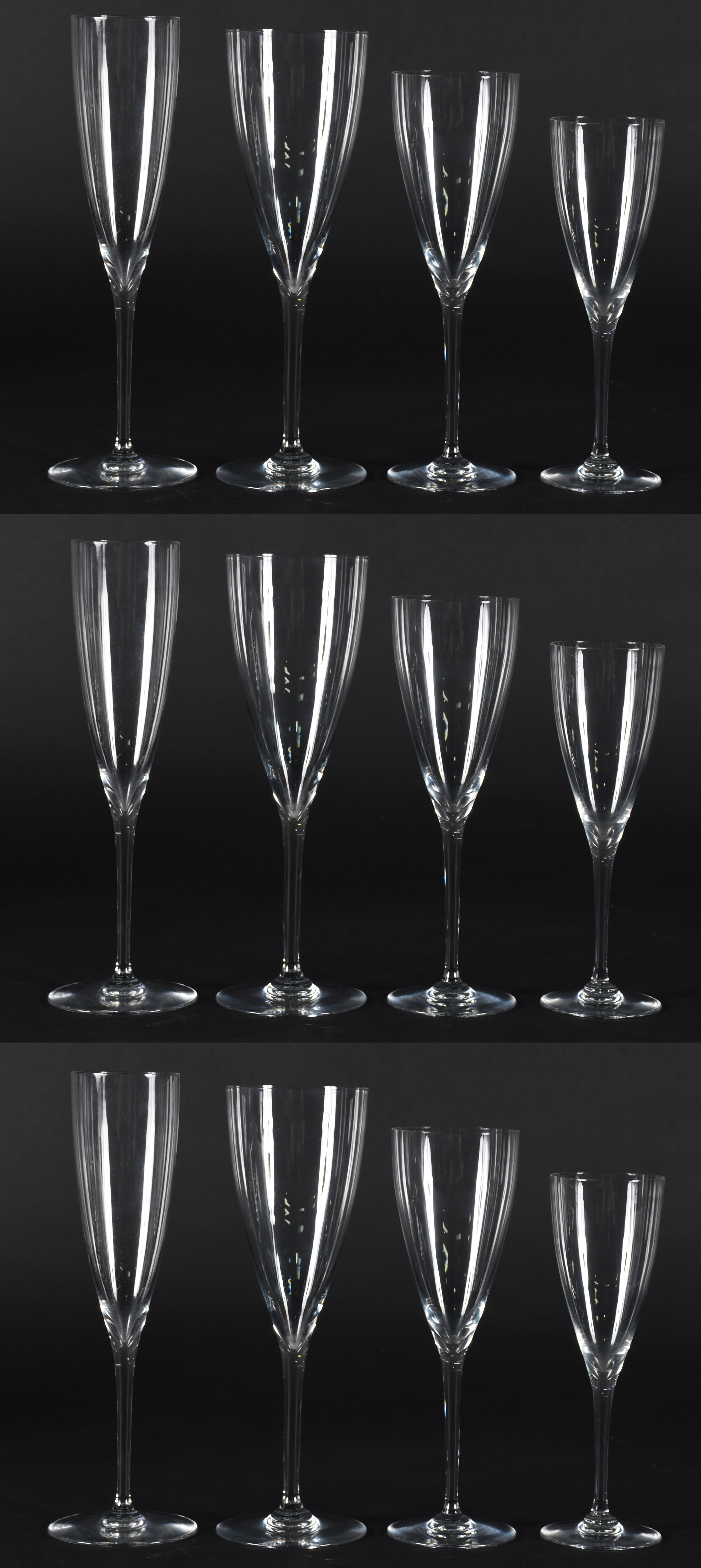 BACCARAT , parte de serviço de cristal liso sendo , 4 para água , 3... - foto 1 de 4