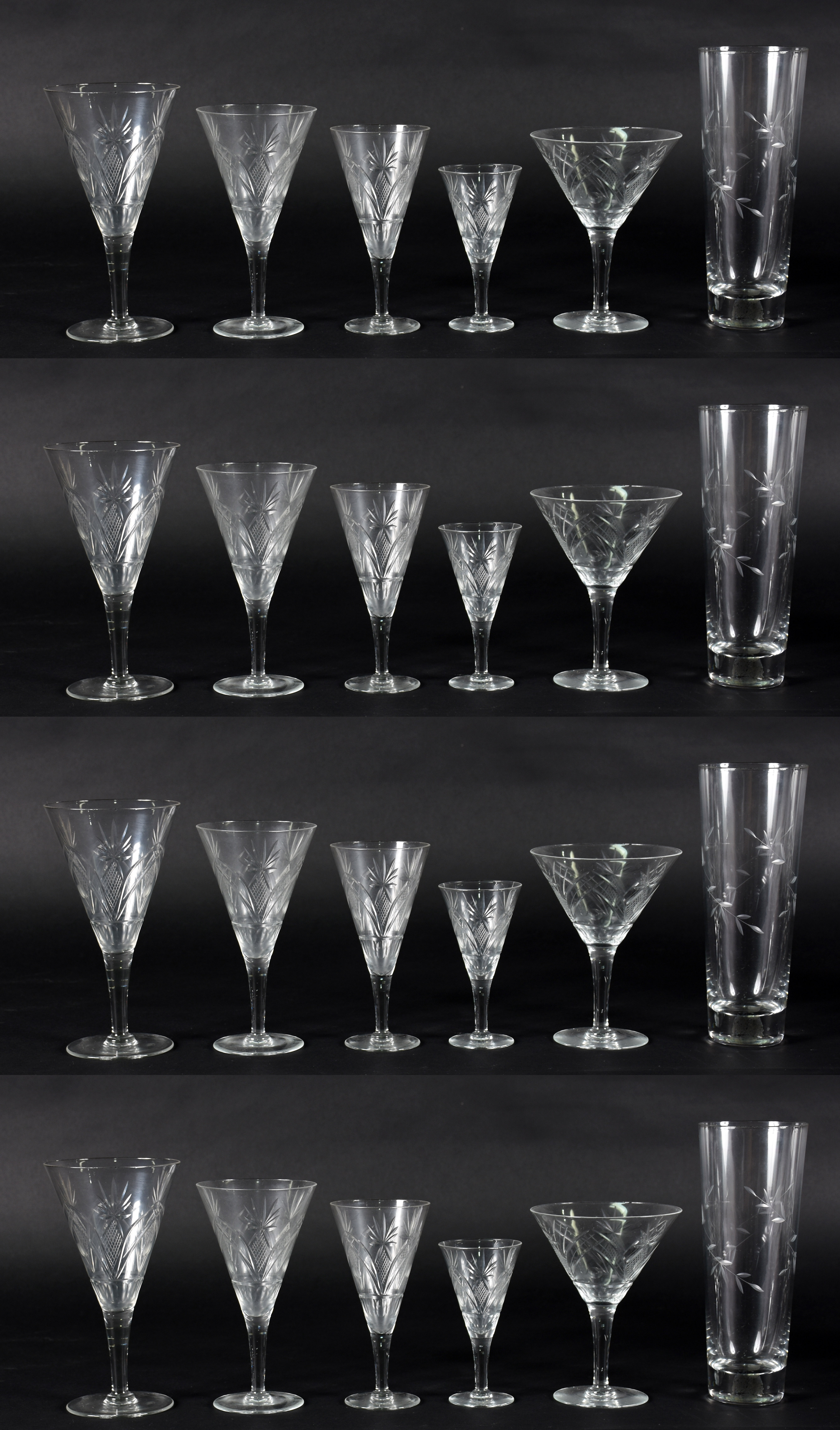 Serviço de cristal composto de 12 taças para vinho tinto , 11 para... - foto 2 de 5