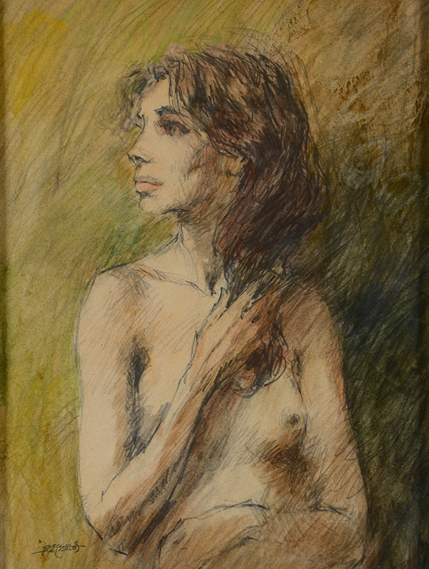 OSCAR PALACIOS - Figura - téc. mista - 28 x 22 - foto 2 de 3