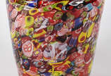 Cachepot de Murano vermelho "milifiori" em poli... - Cachepot de Murano vermelho "milifiori" em policromia.
