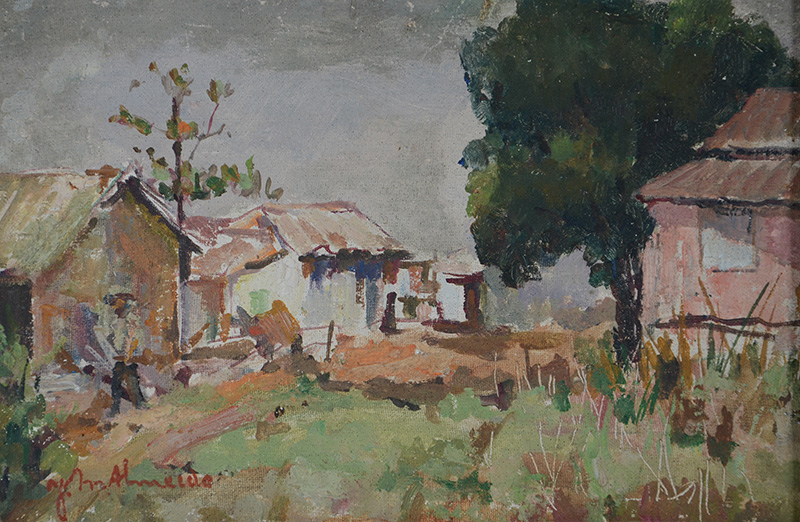 JOSÉ MARIA DE ALMEIDA - Paisagem com casas - osm - 21 x 32 - foto 2 de 3
