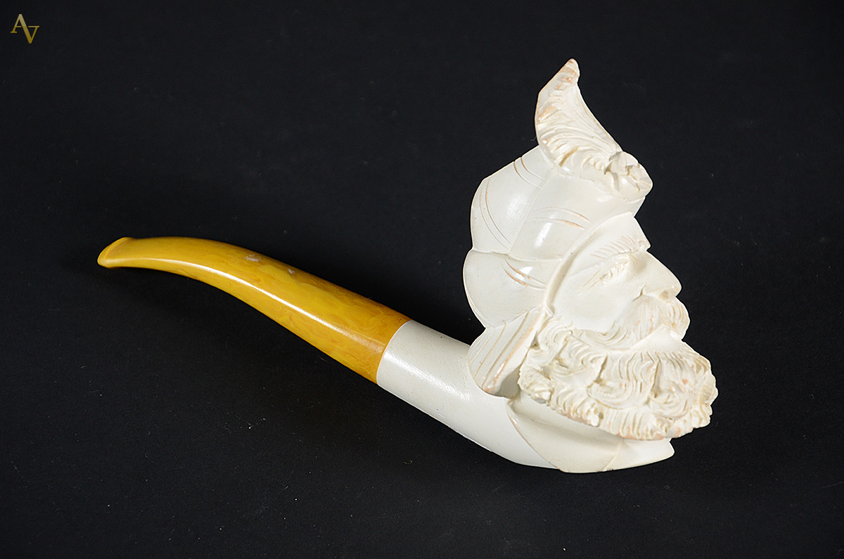Cachimbo de espuma do mar. Comprimento 16 cm. - foto 1 de 2