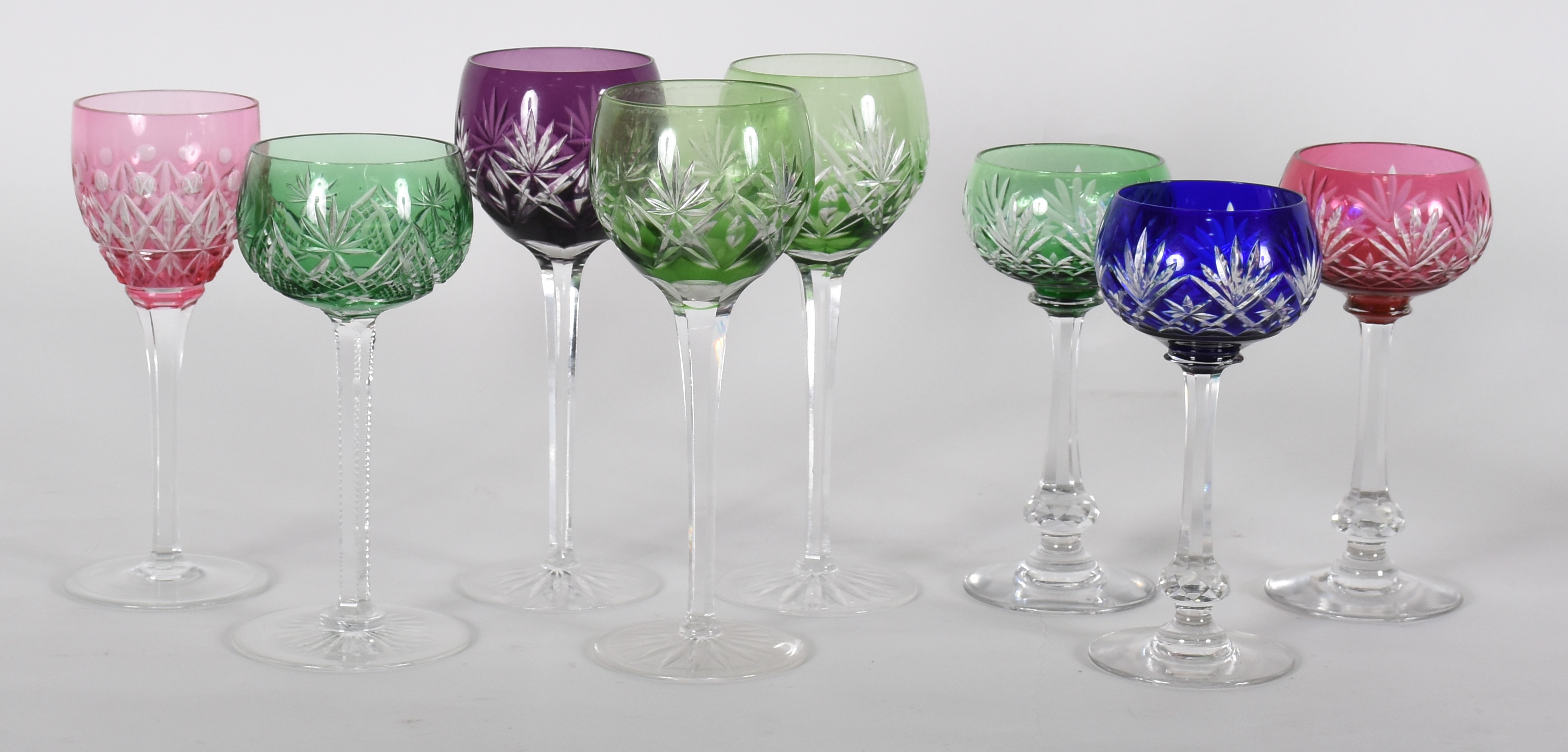 Oito cálices de cristal double lapidado, diversas cores e modelos . - foto 1 de 4