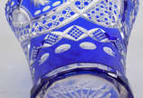 Vaso de cristal doublé azul  ( lascado na base) - Vaso de cristal doublé azul  ( lascado na base)