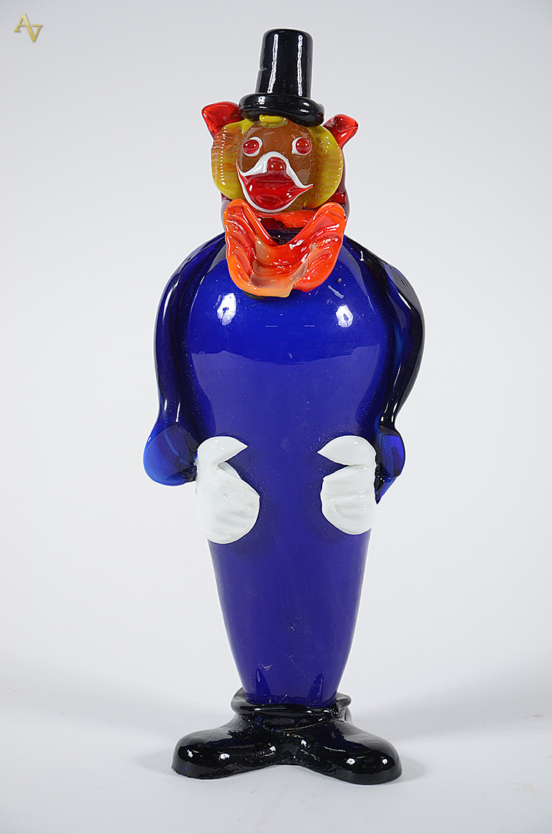 Palhaço de murano azul. Altura 33 cm. - foto 1 de 2