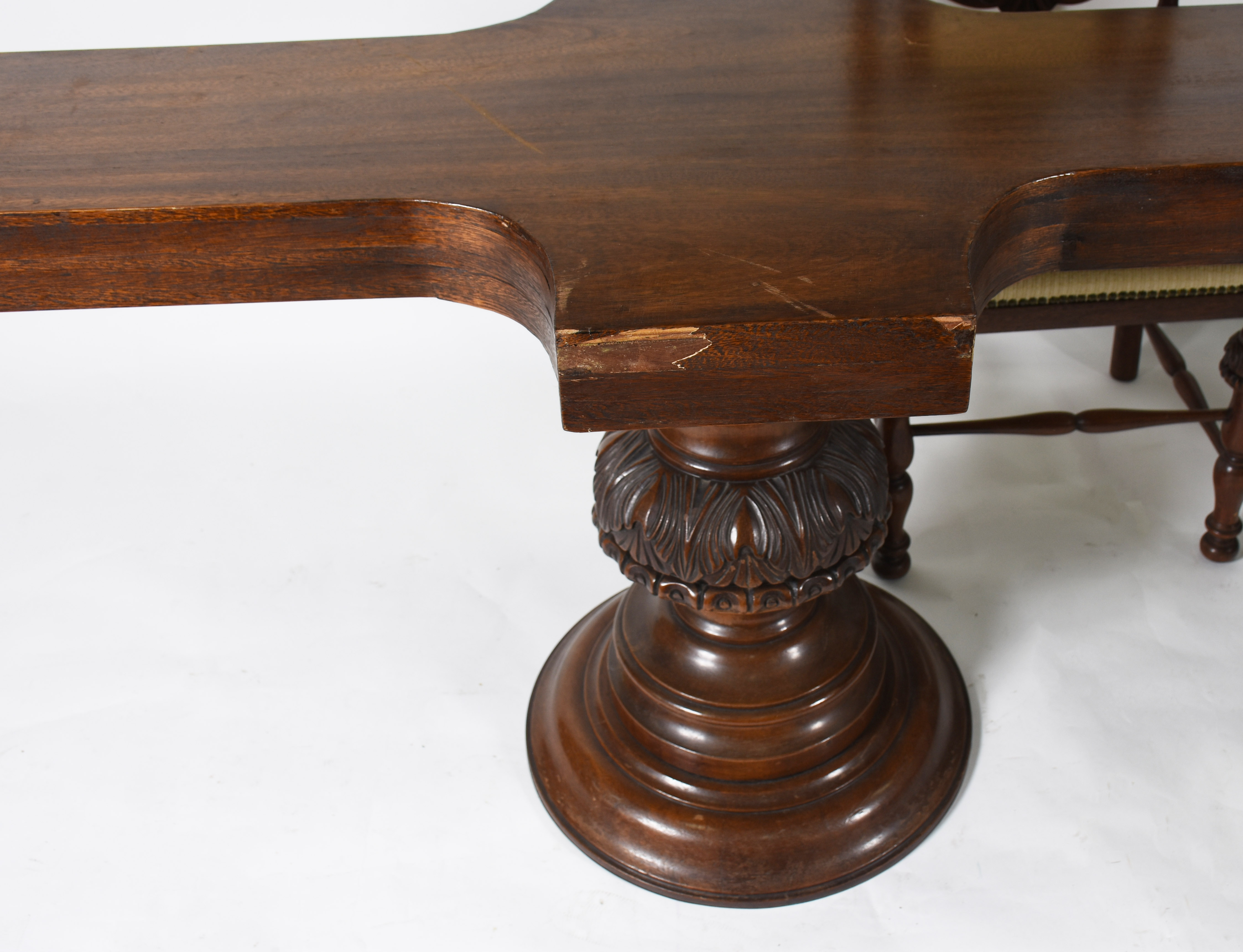 Mesa de jantar de madeira nobre, estilo colonial brasileiro, tampo de... - foto 6 de 6